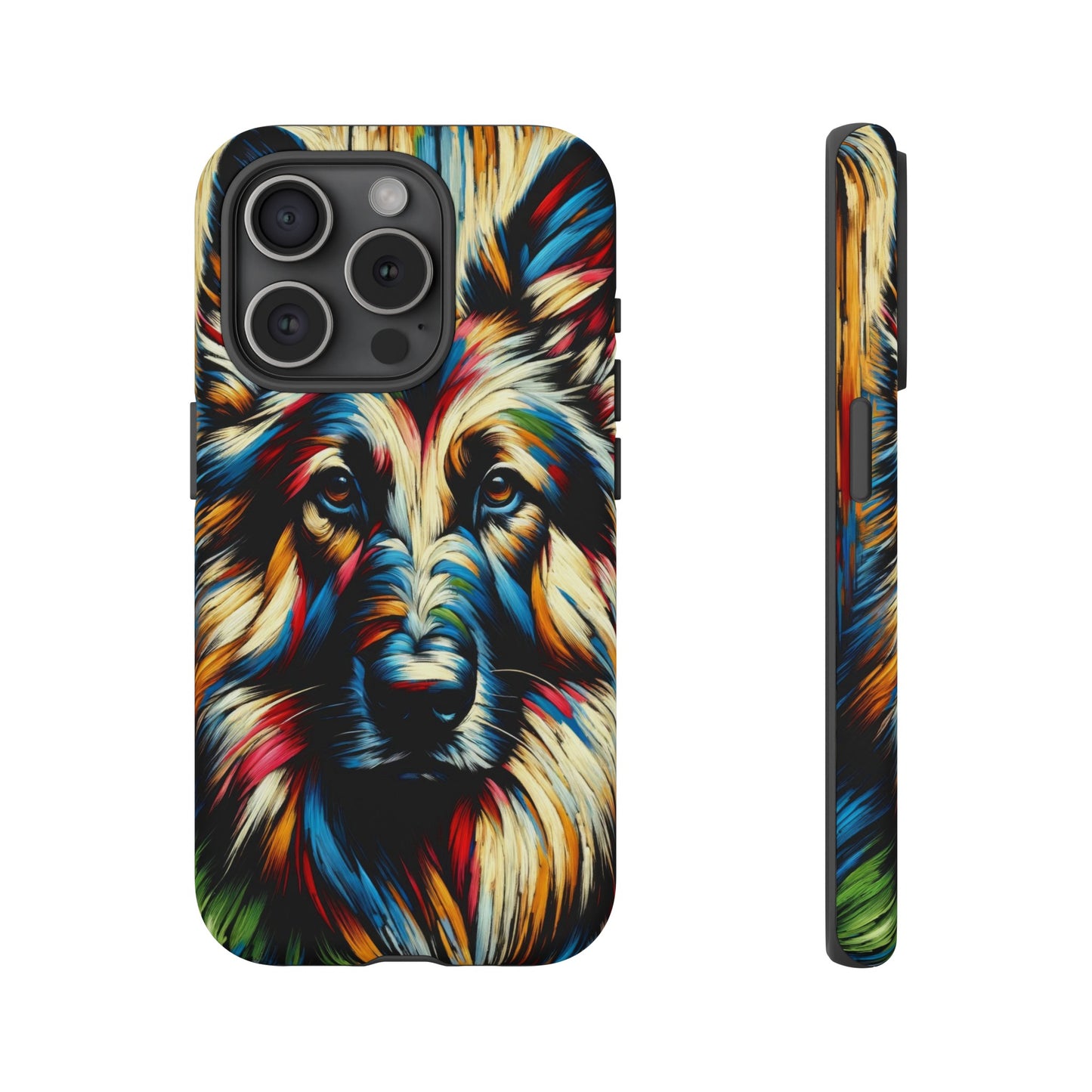 Fauvism scratchboard technique German Shepherd Phone Case