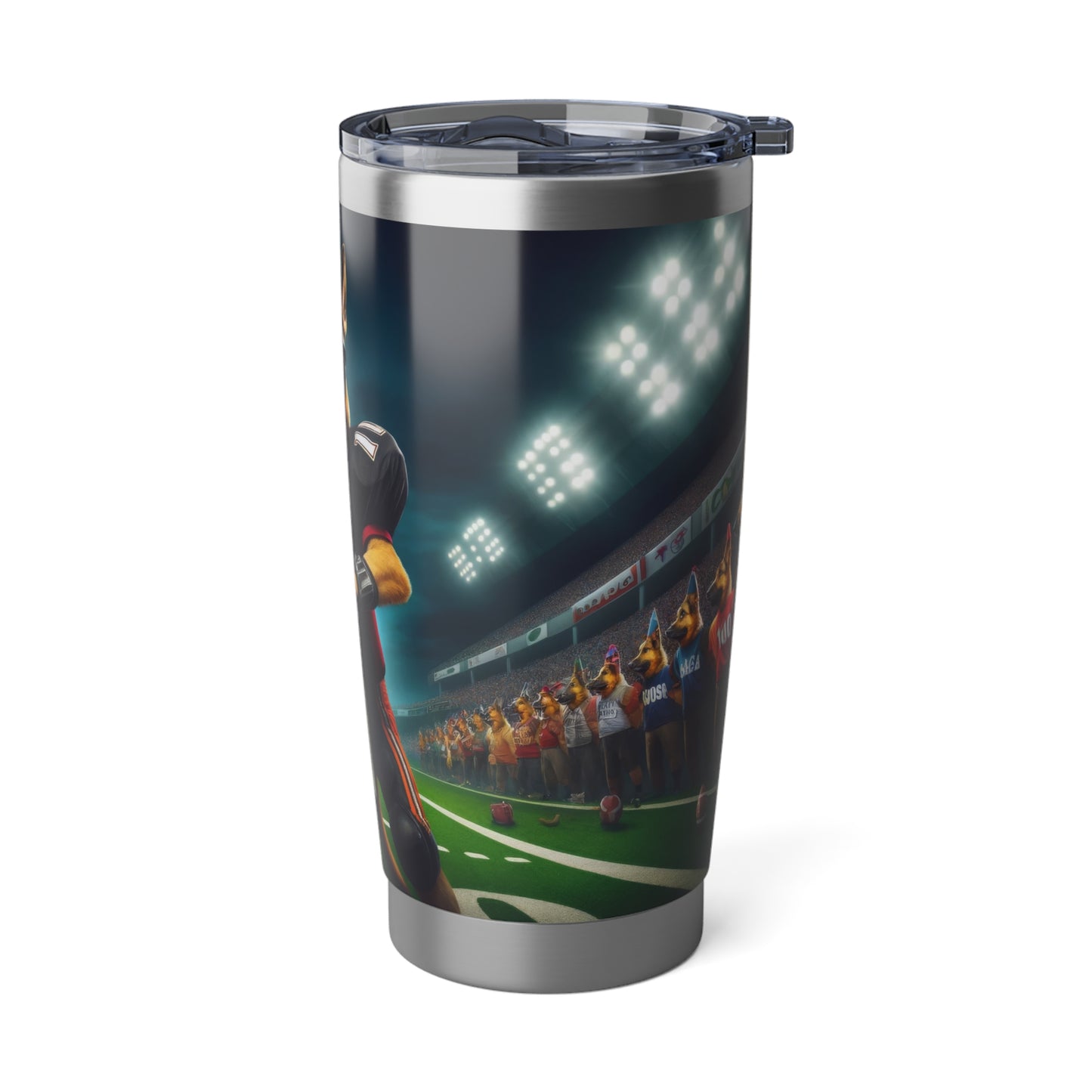 German Shepherd Playing Football 20oz Tumbler