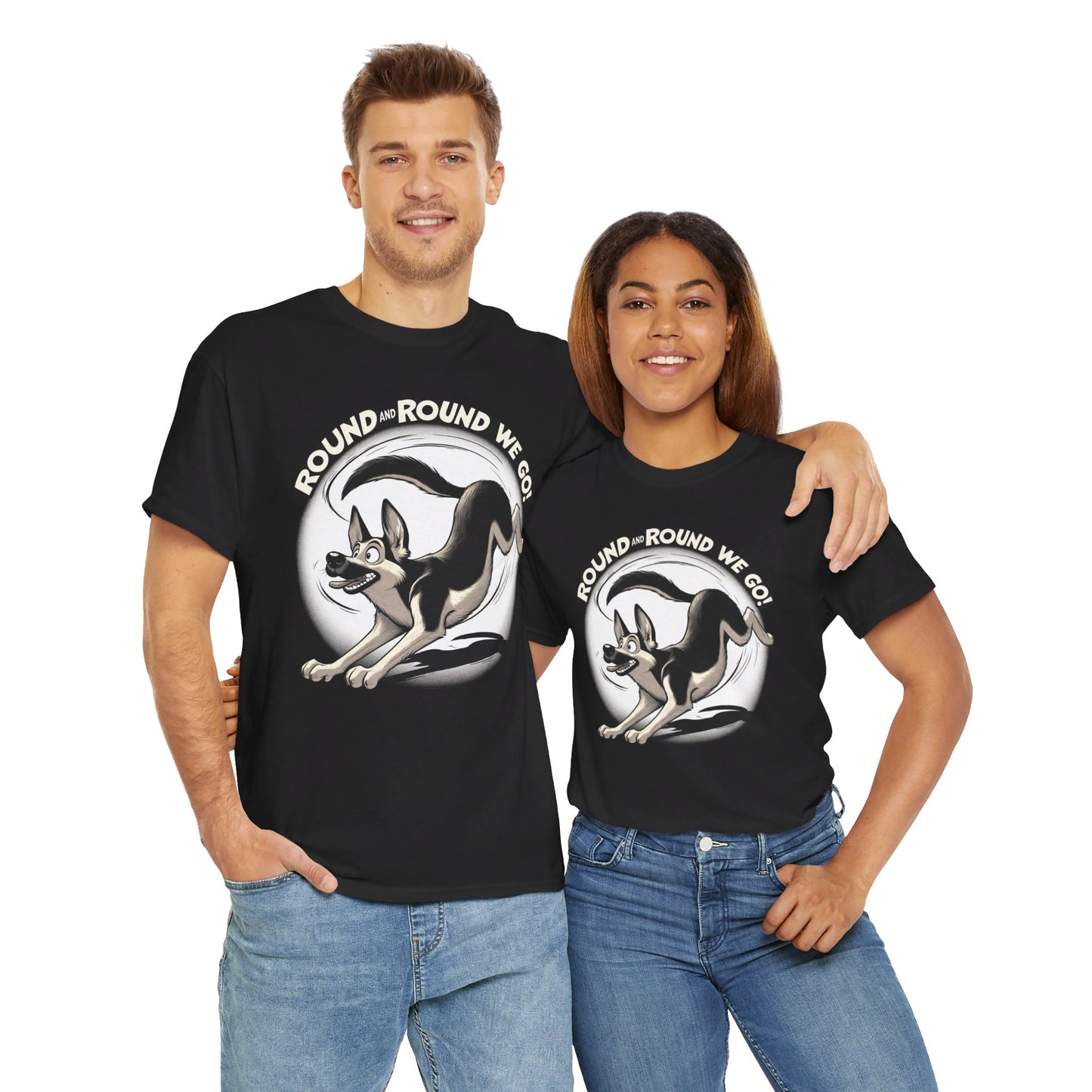 Round and Round We go! T-Shirt (13 colors) (German Shepherd)