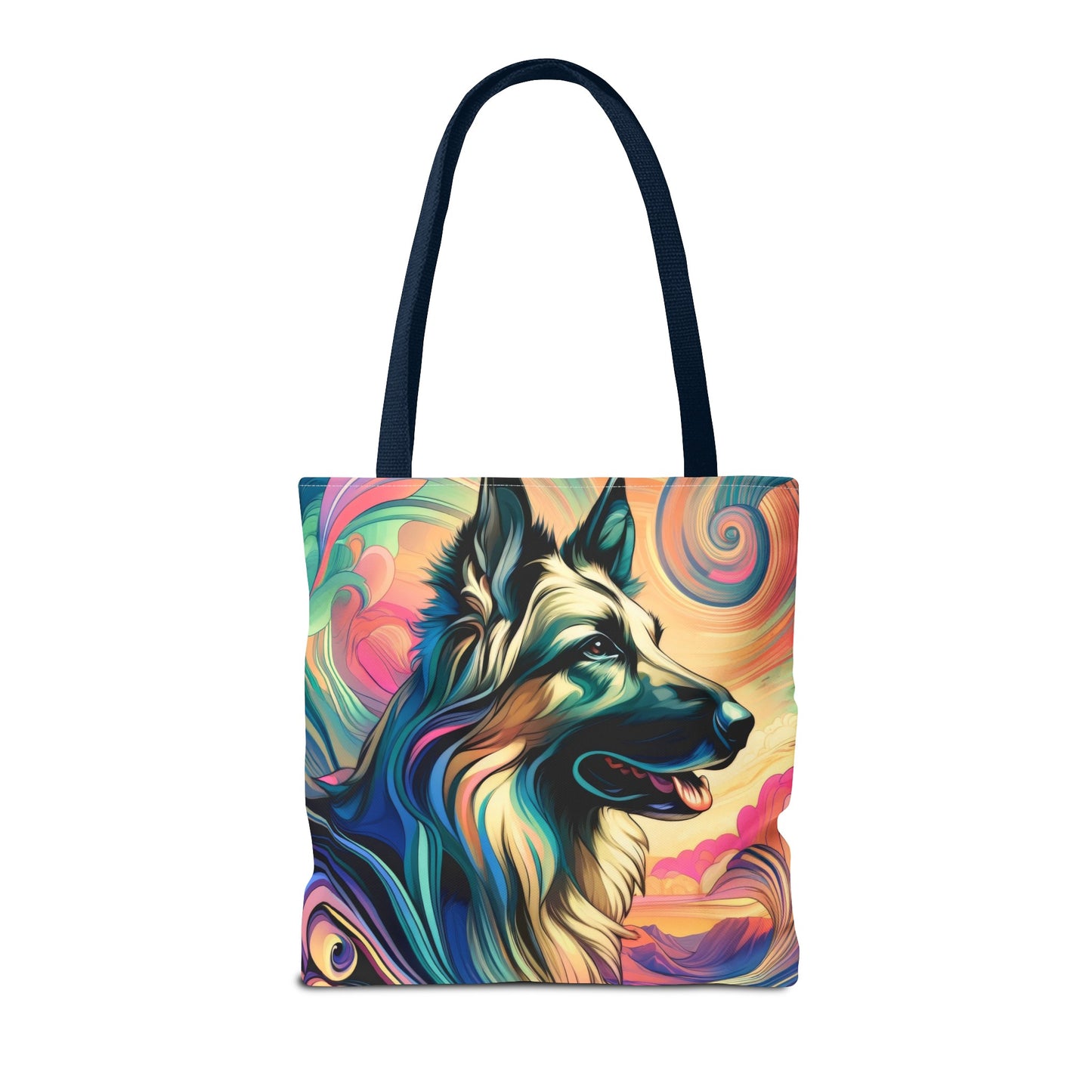 Art nouveau and vaporwave German Shepherd Tote Bag