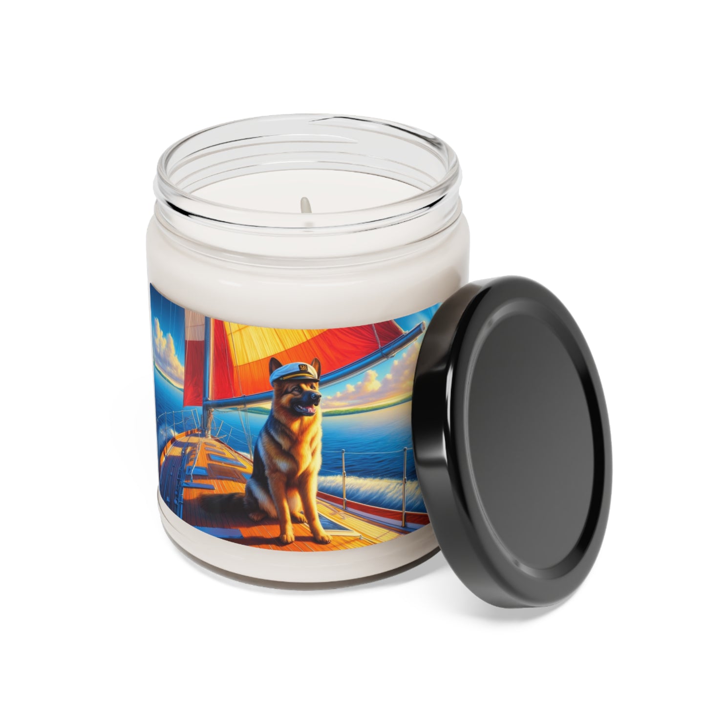 German Shepherd Boat Scented Soy Candle, 9oz