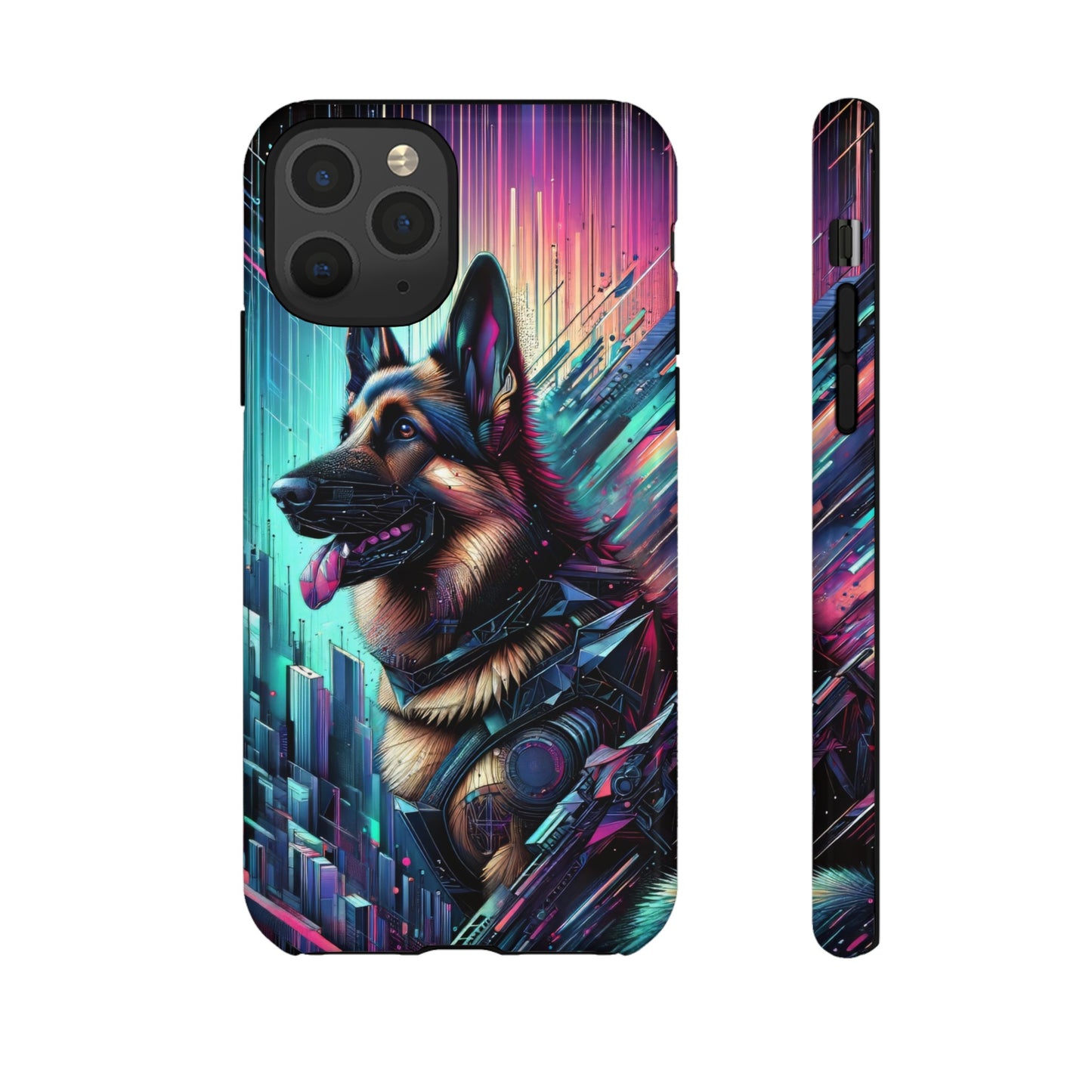 Futurism and gothic German Shepherd Phone Case