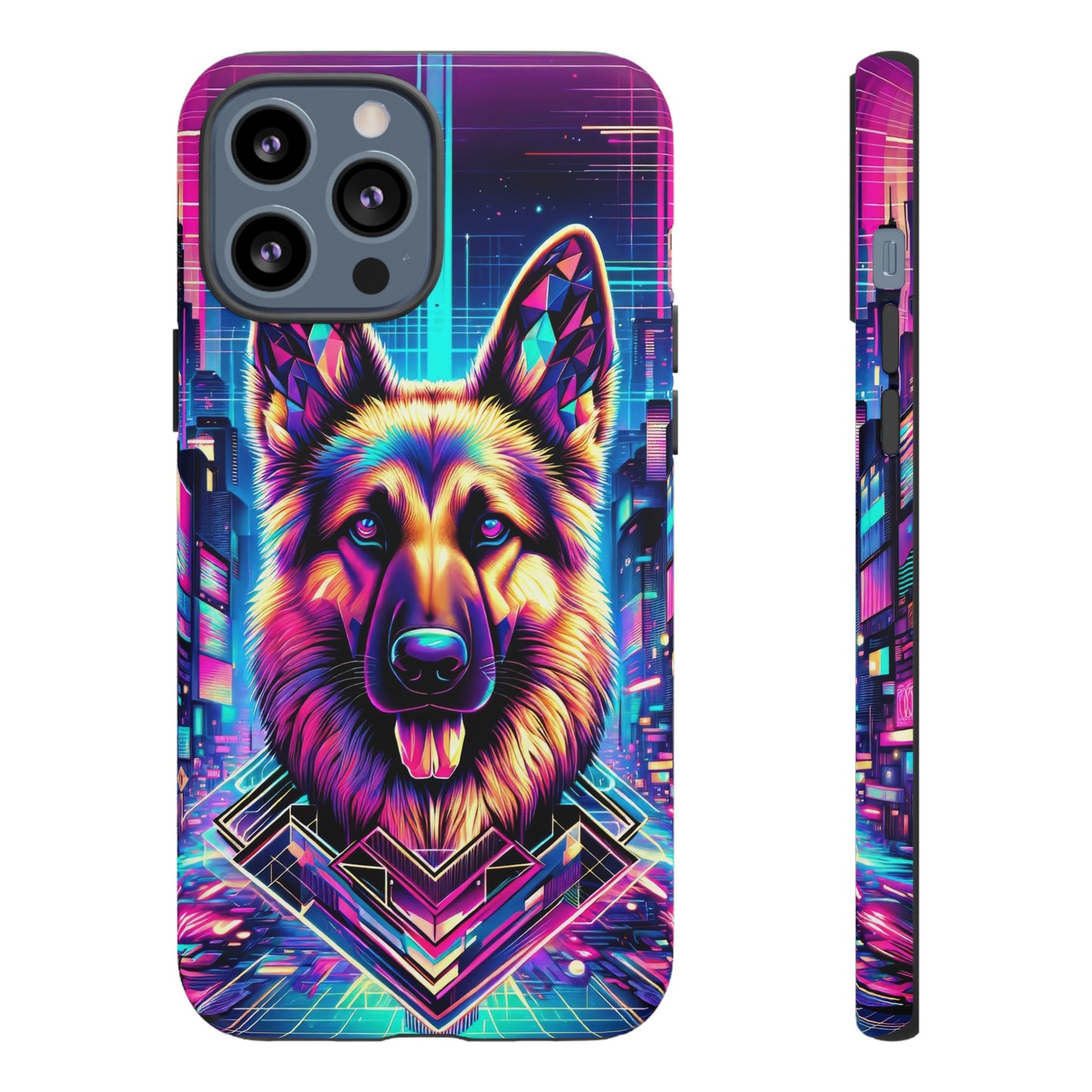 Glitch art German Shepherd Phone Case