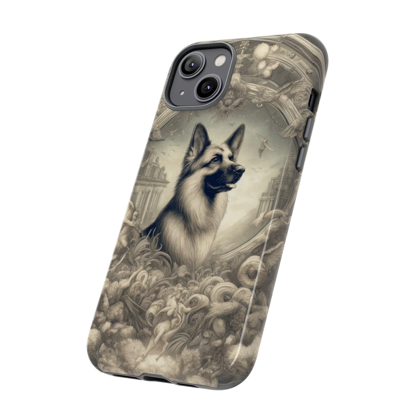 Dreamy fantasy and rococo German Shepherd Phone Case