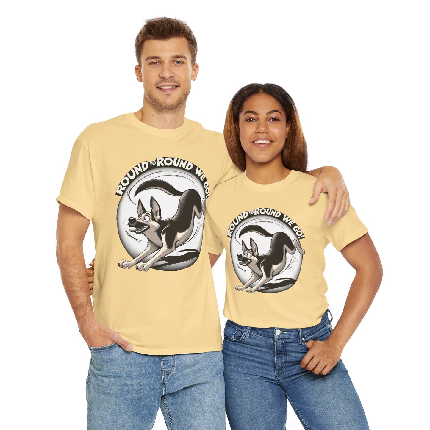 Round and Round We go! T-Shirt (13 colors) (German Shepherd)