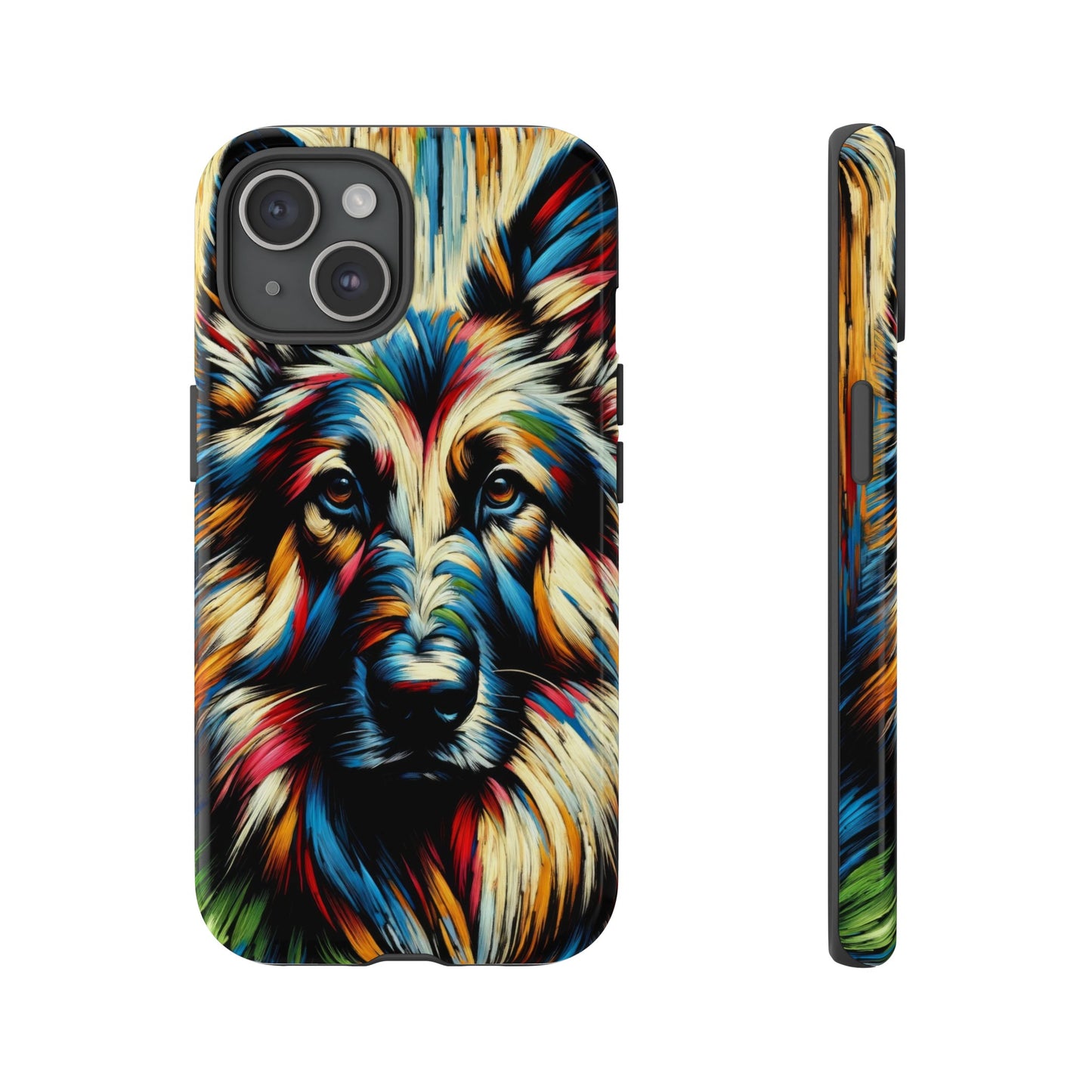 Fauvism scratchboard technique German Shepherd Phone Case