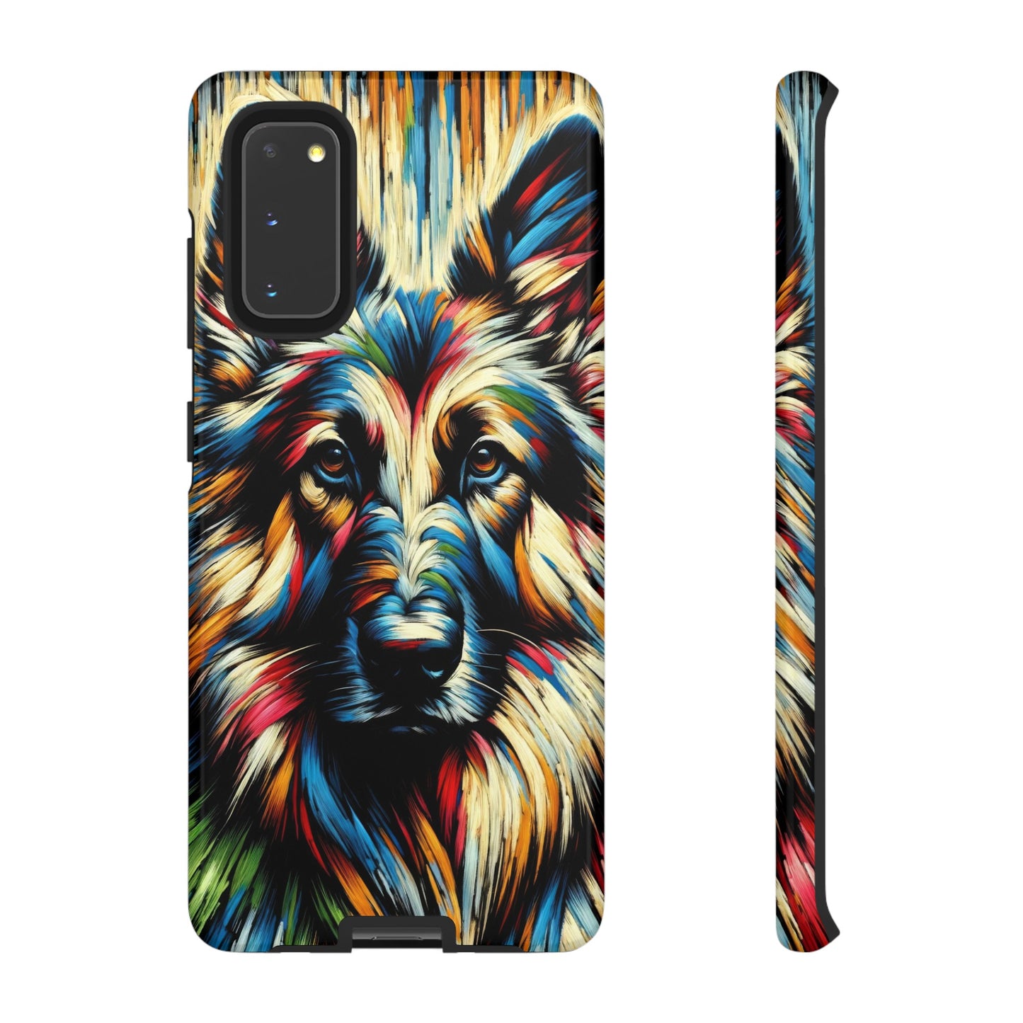 Fauvism scratchboard technique German Shepherd Phone Case