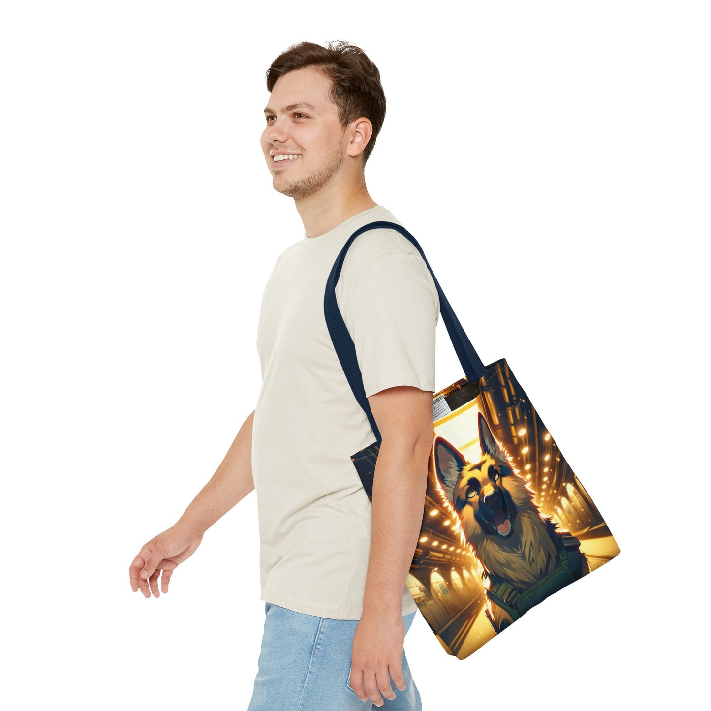 Anime German Shepherd Tote Bag