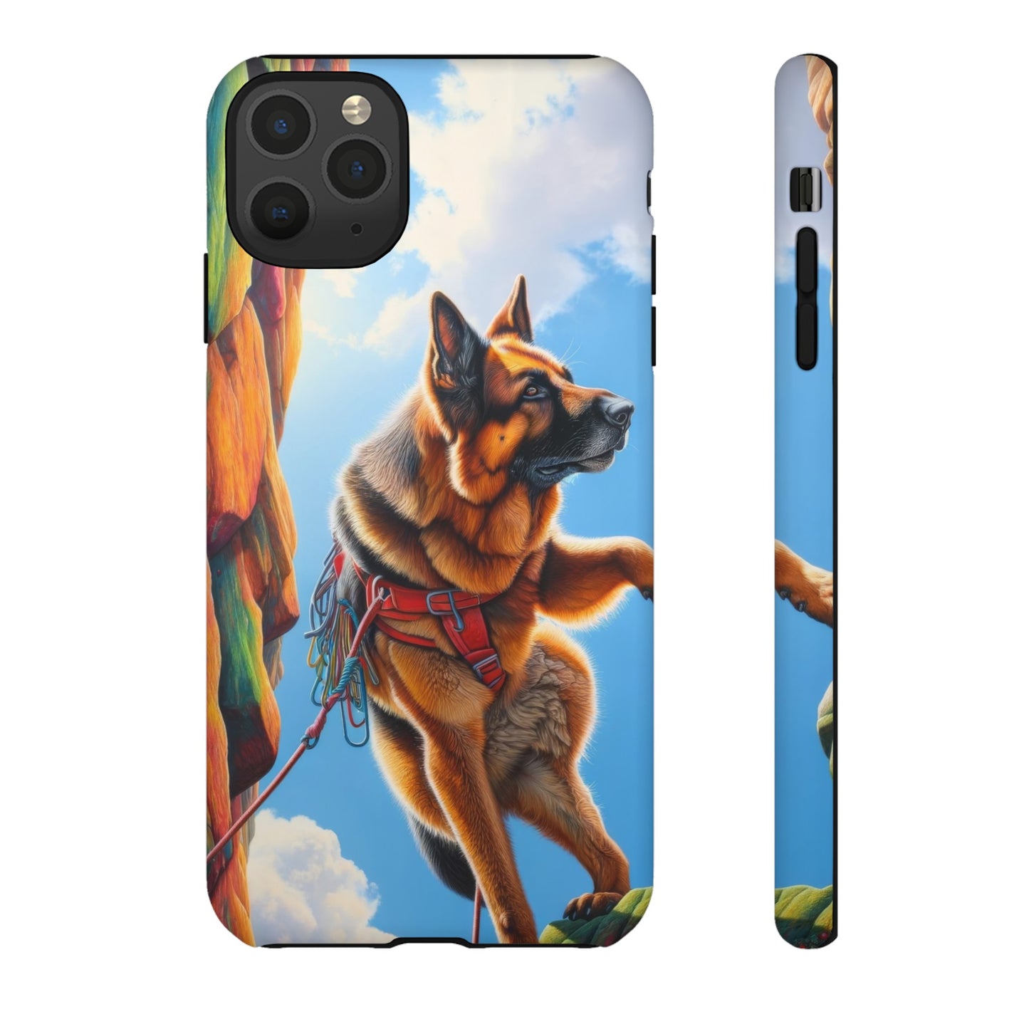 German Shepherd Rock climbing Phone Case