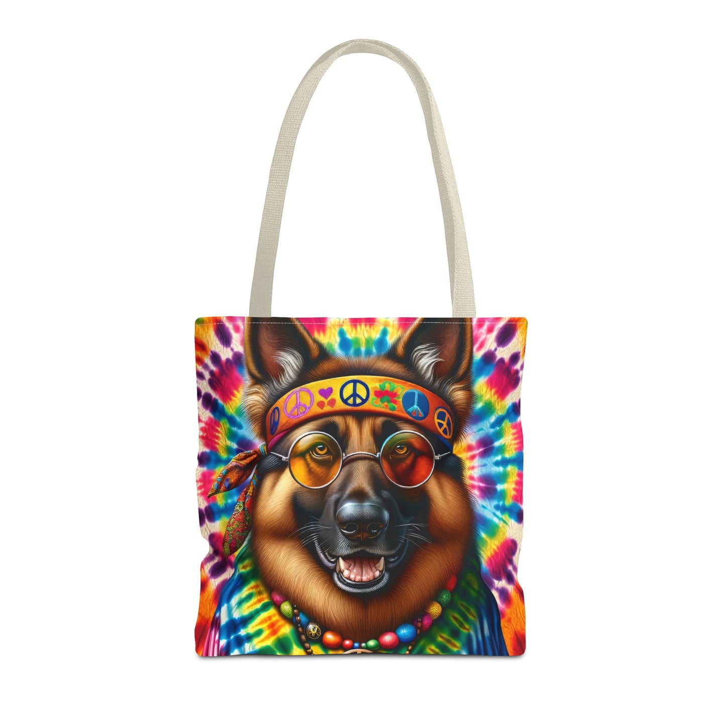 Hippie German Shepherd Tote Bag