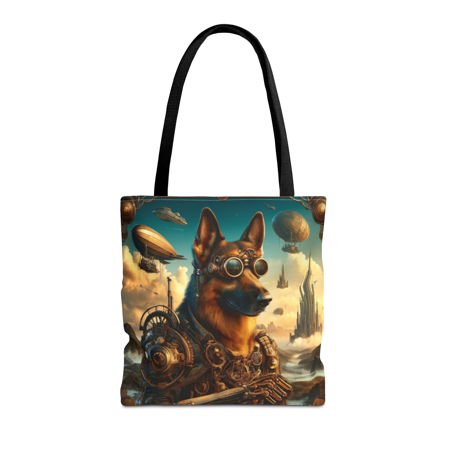 Steampunk Fantasy German Shepherd Tote Bag