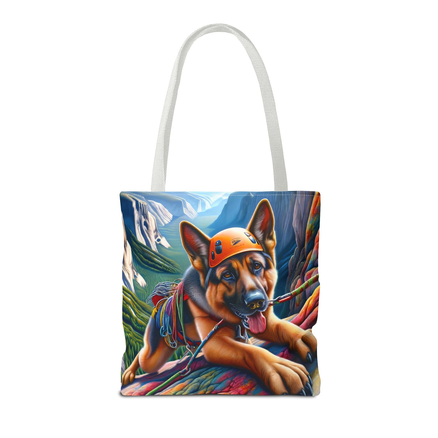 German Shepherd Rock Climbing Tote Bag