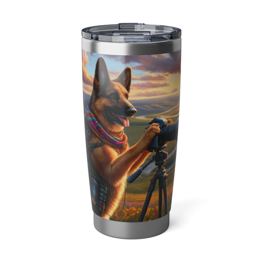German Shepherd Taking photographs 20oz Tumbler