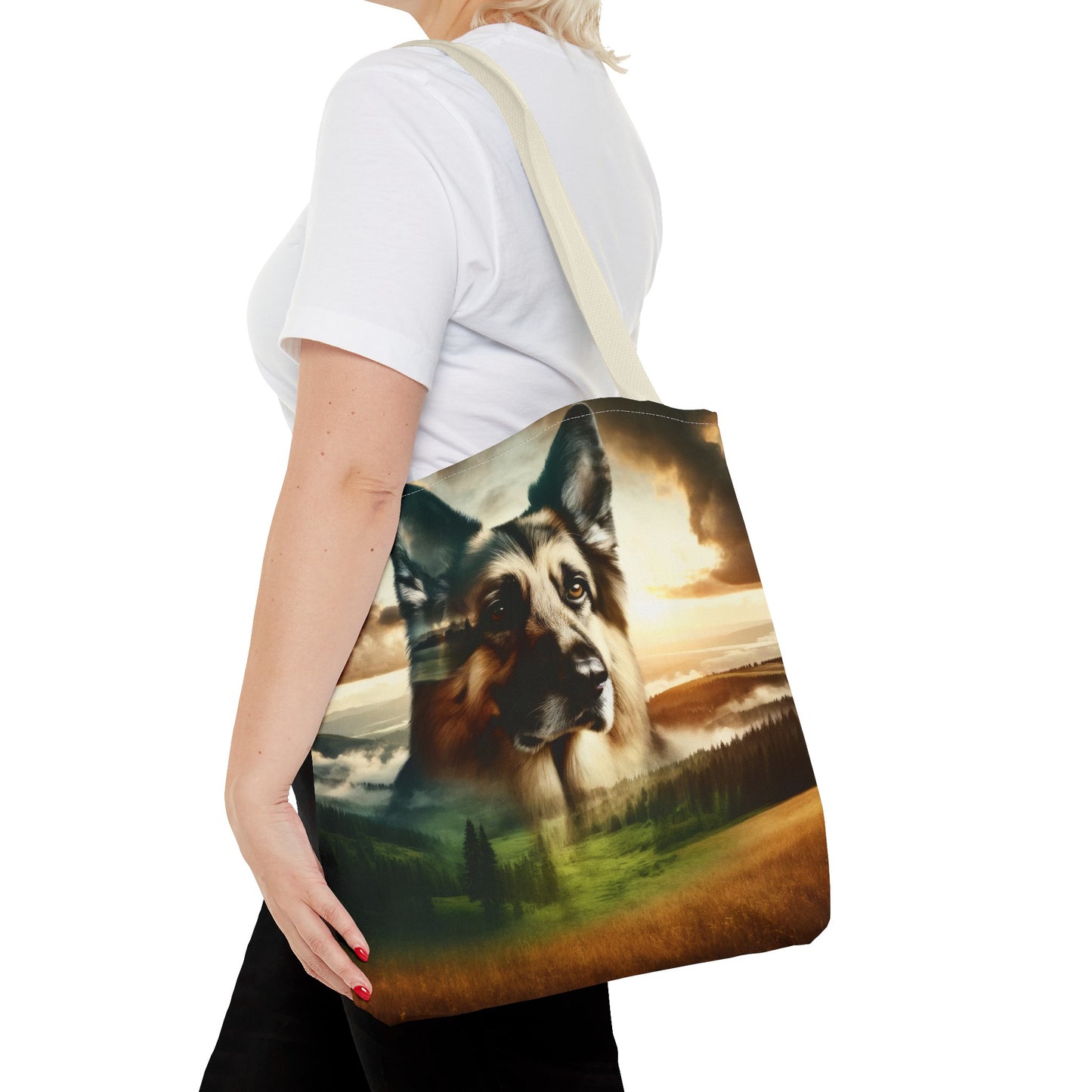 Romanticism and double exposure German Shepherd Tote Bag