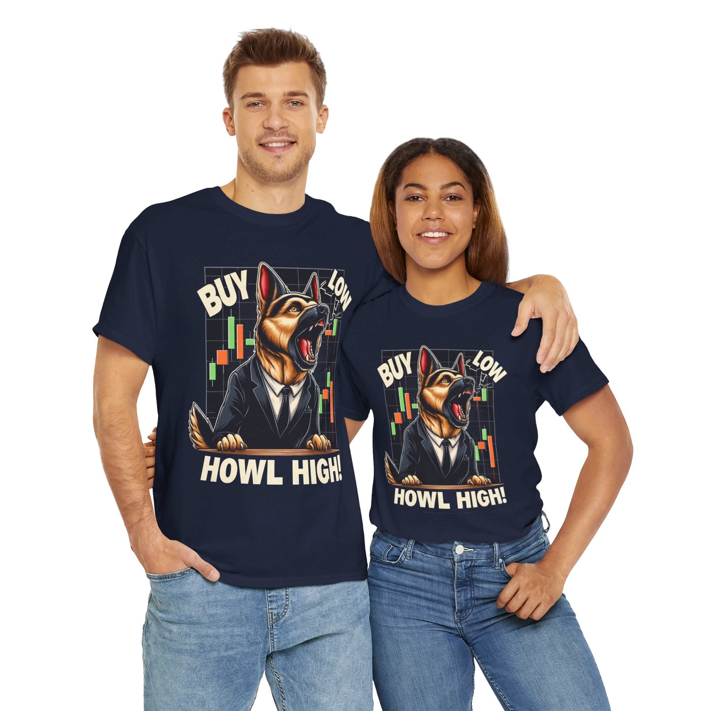 Buy Low.  Howl High! T-Shirt (13 colors) (German Shepherd)