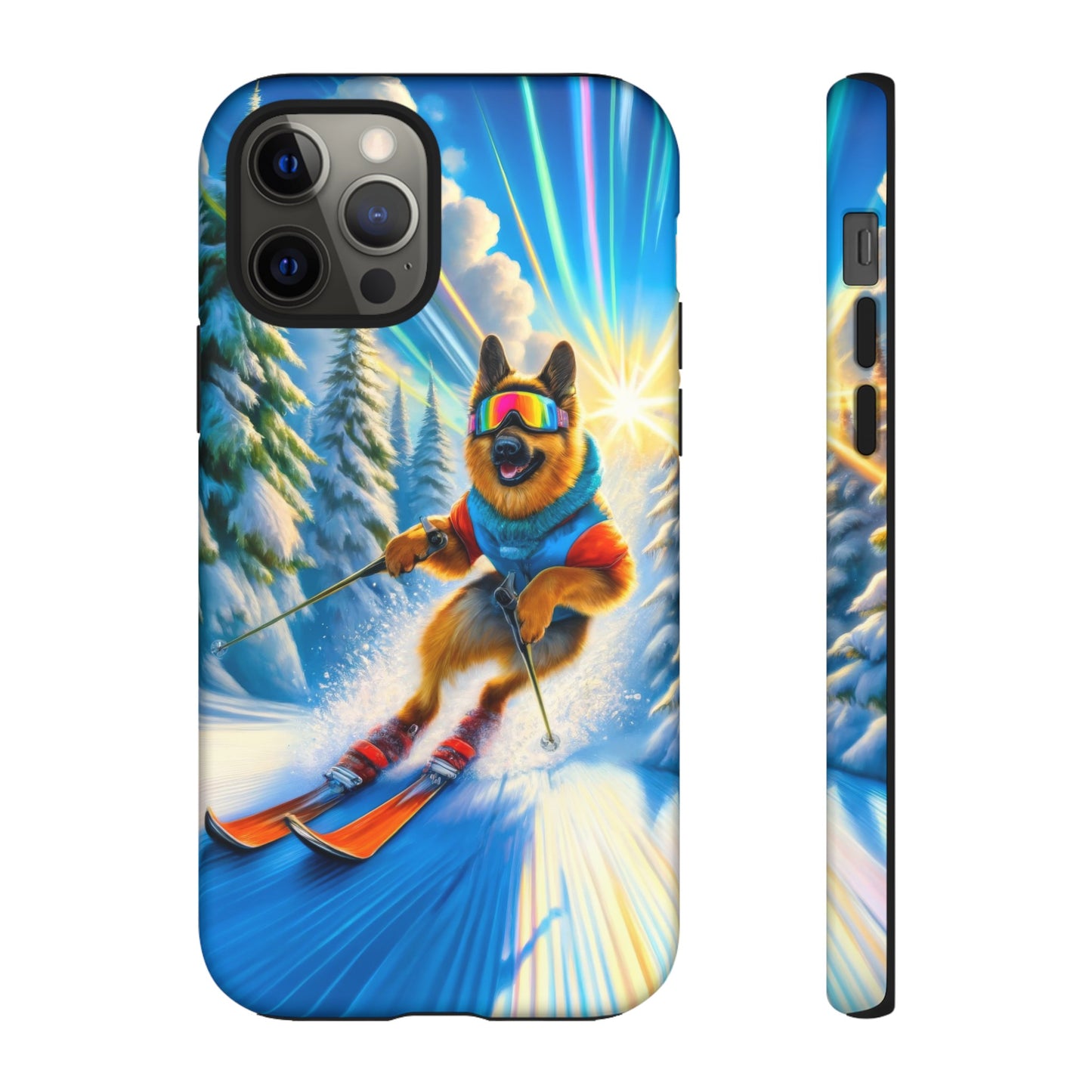 German Shepherd Skiing Phone Case