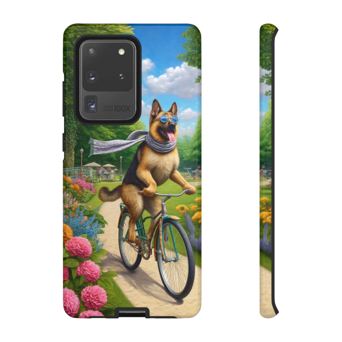 German Shepherd Riding a Bicycle Phone Case