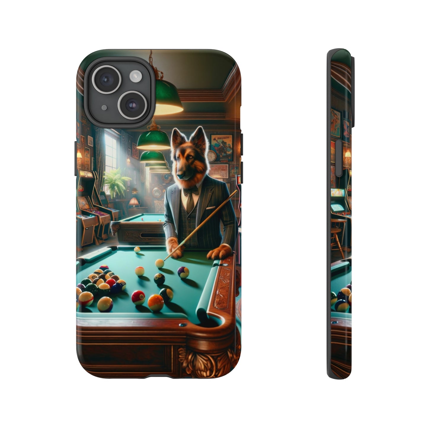 German Shepherd Playing Pool Phone Case