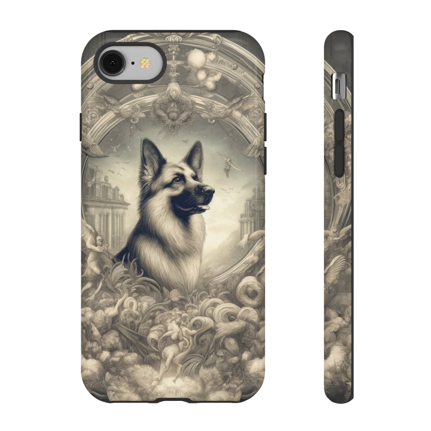 Dreamy fantasy and rococo German Shepherd Phone Case