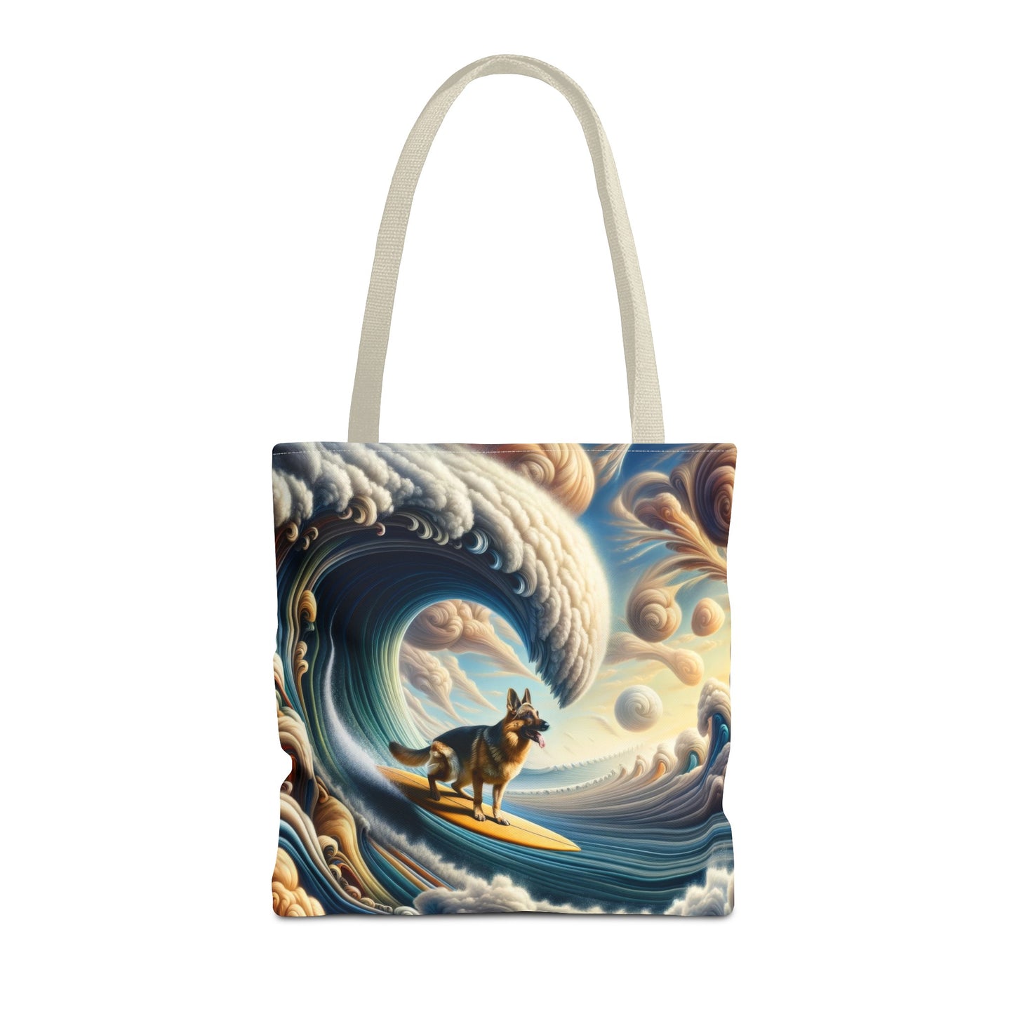 German Shepherd Surfing Tote Bag