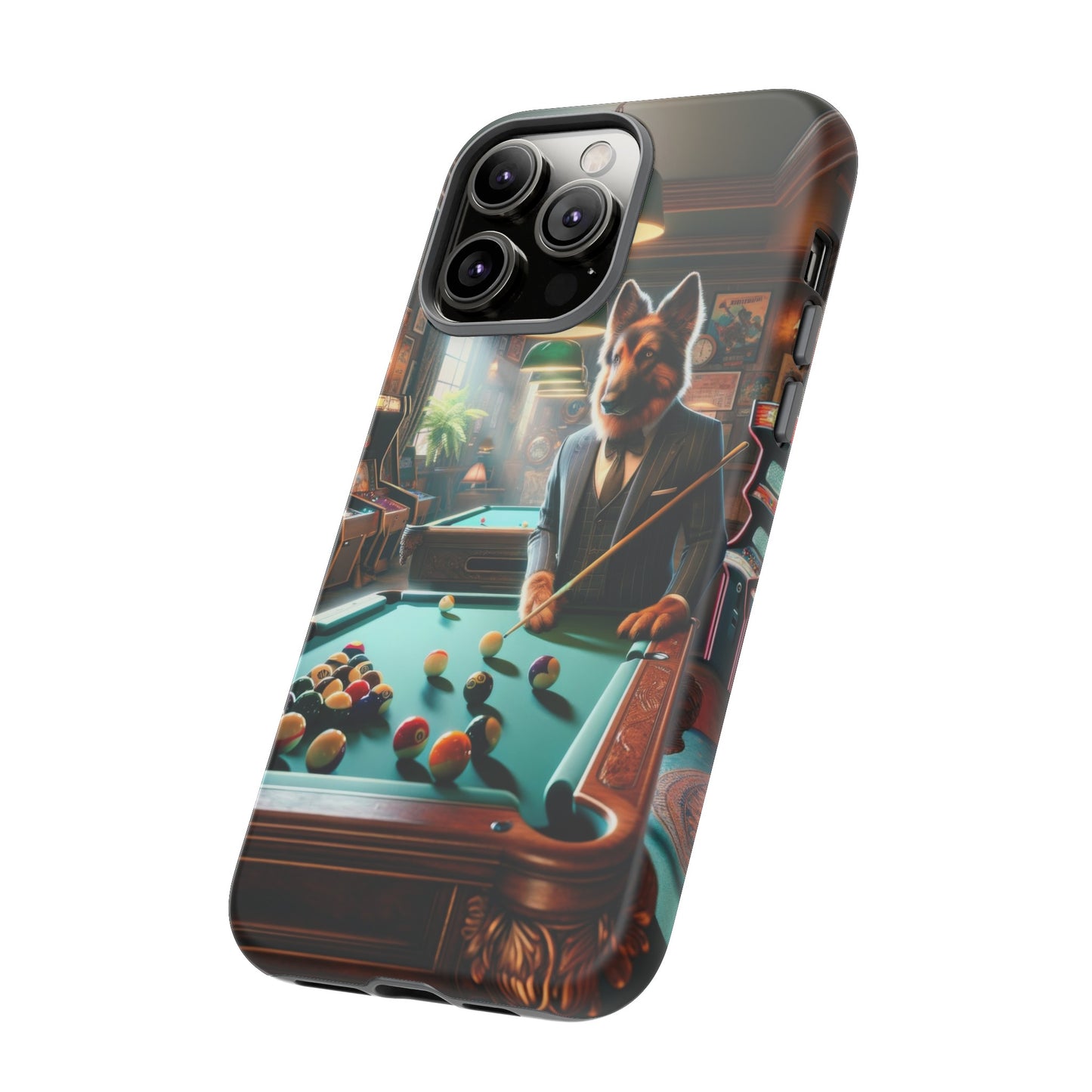 German Shepherd Playing Pool Phone Case