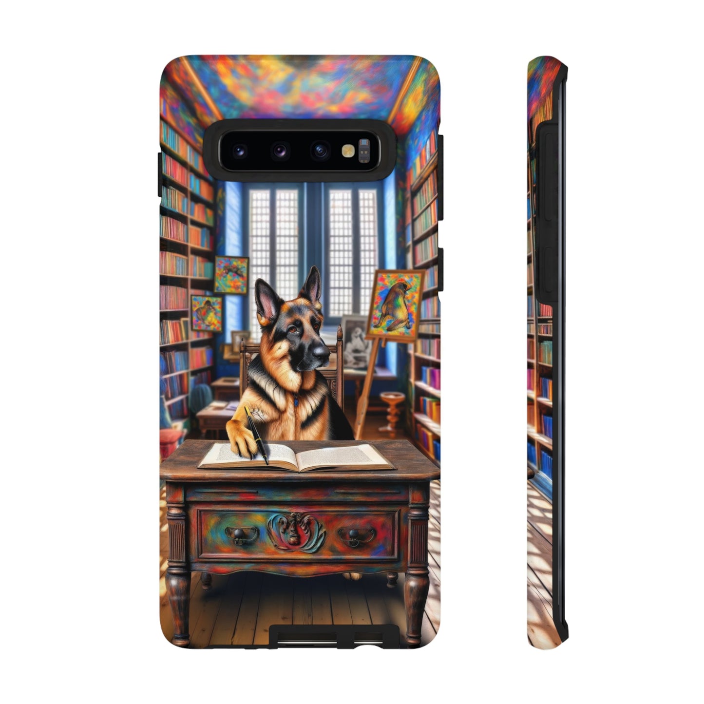 German Shepherd Writing a Book Phone Case