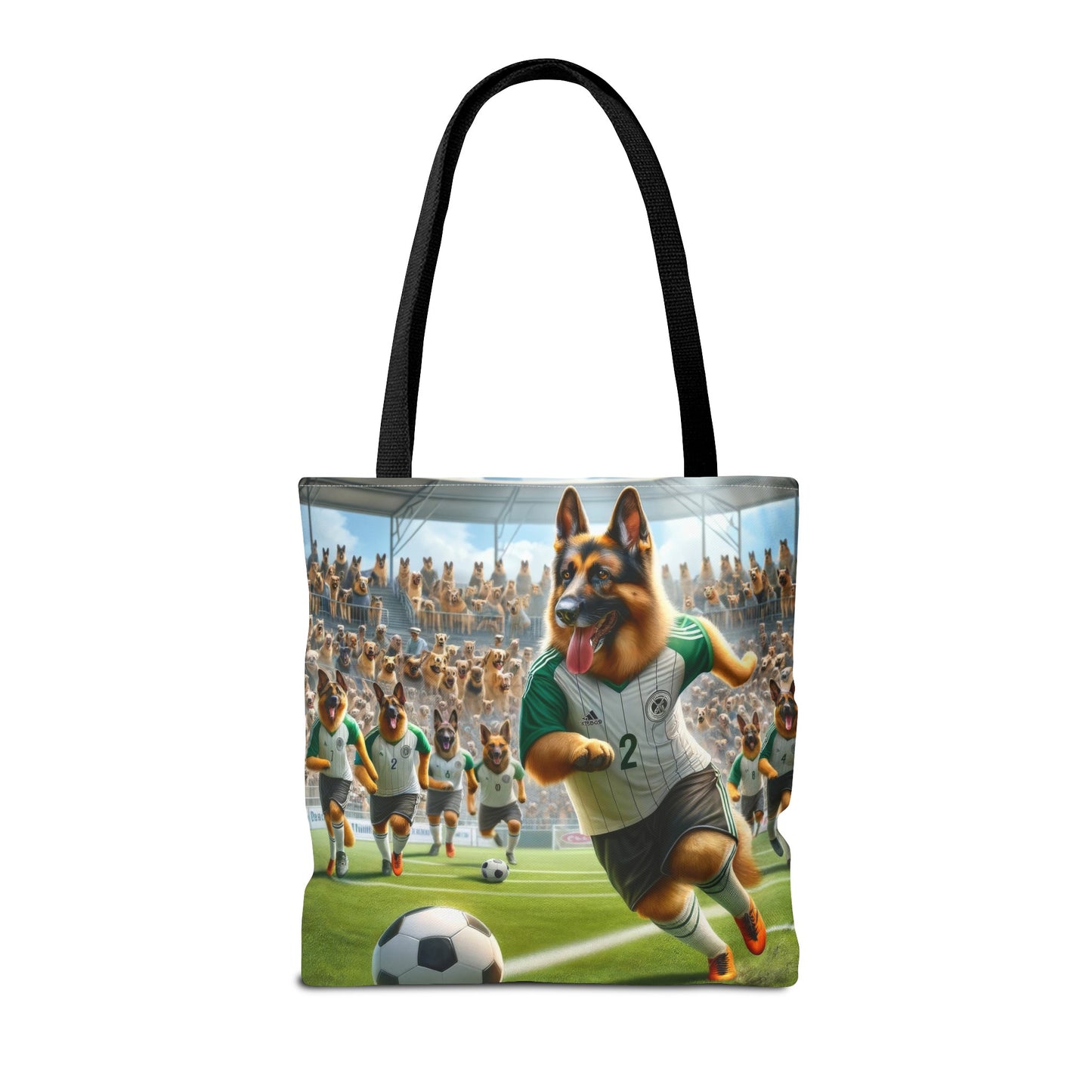 German Shepherd Playing Soccer Tote Bag