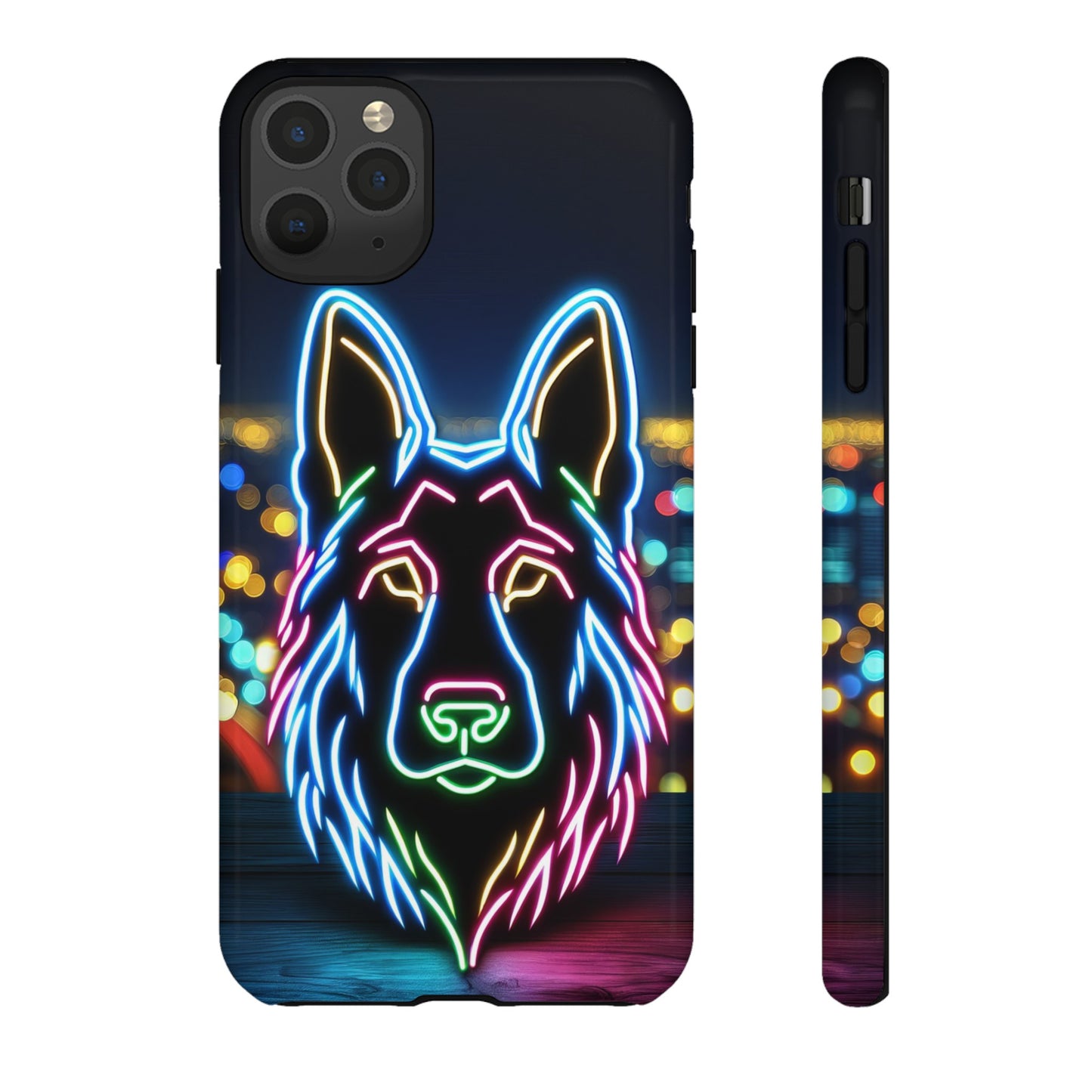 German Shepherd Neon Light Phone Case