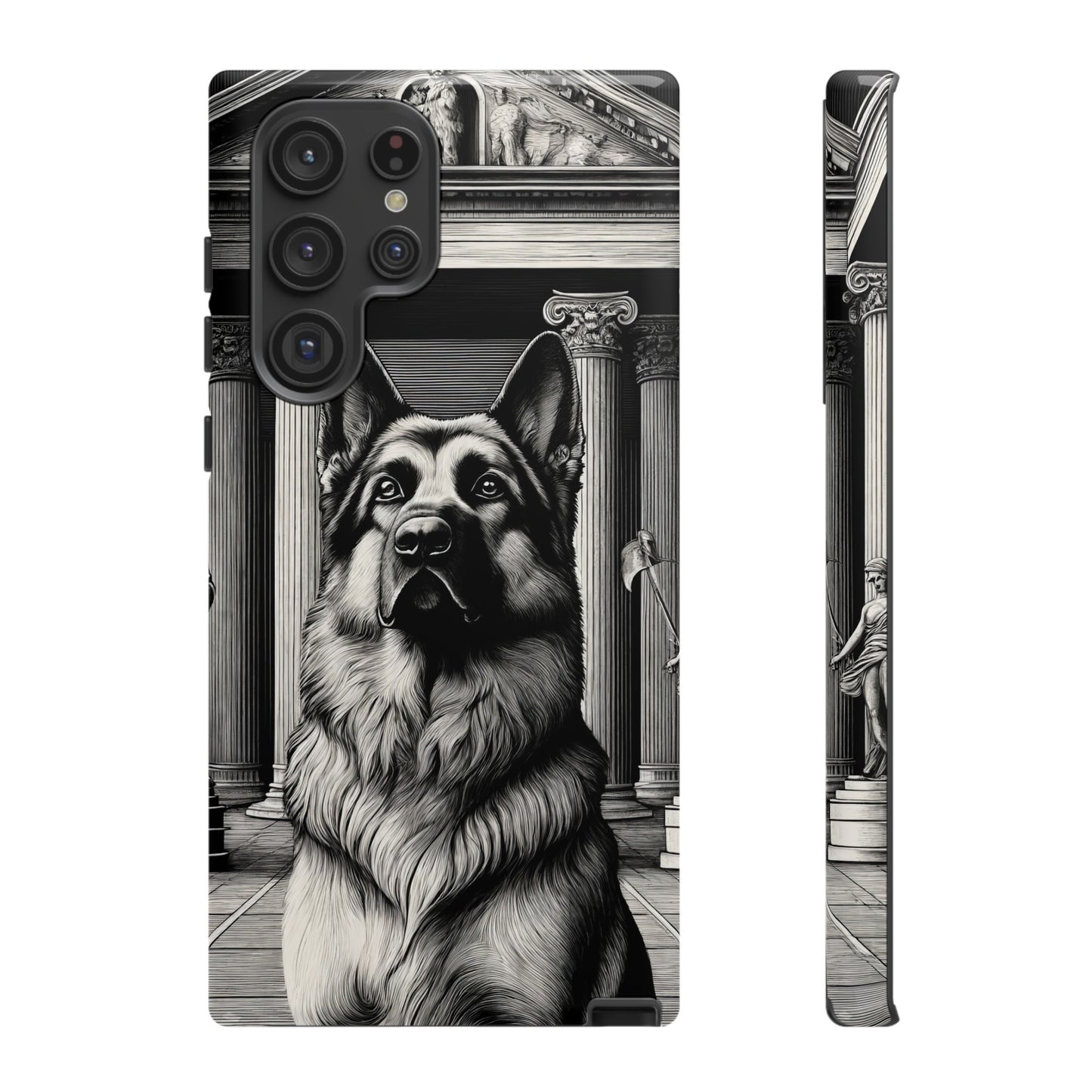 Etching and greco-roman German Shepherd Phone Case