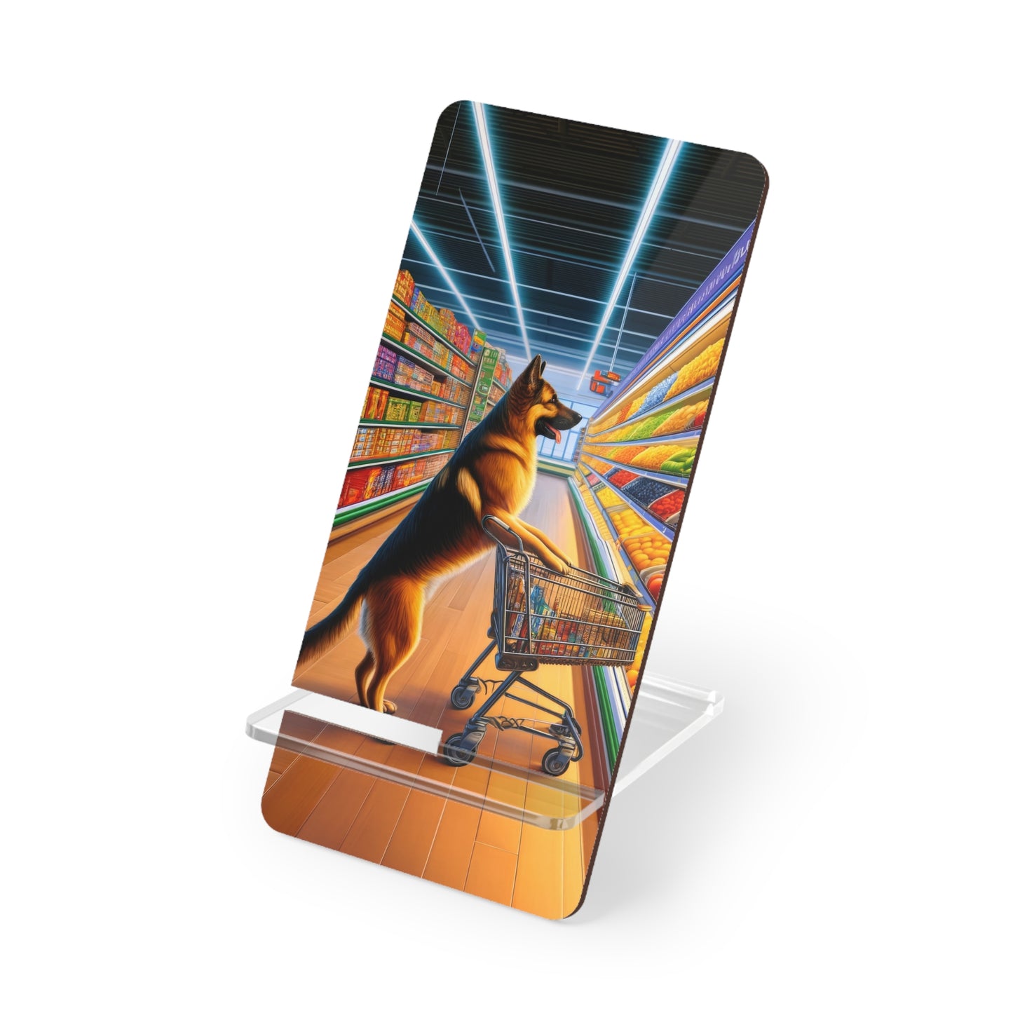 German Shepherd Shopping Smartphone Stand