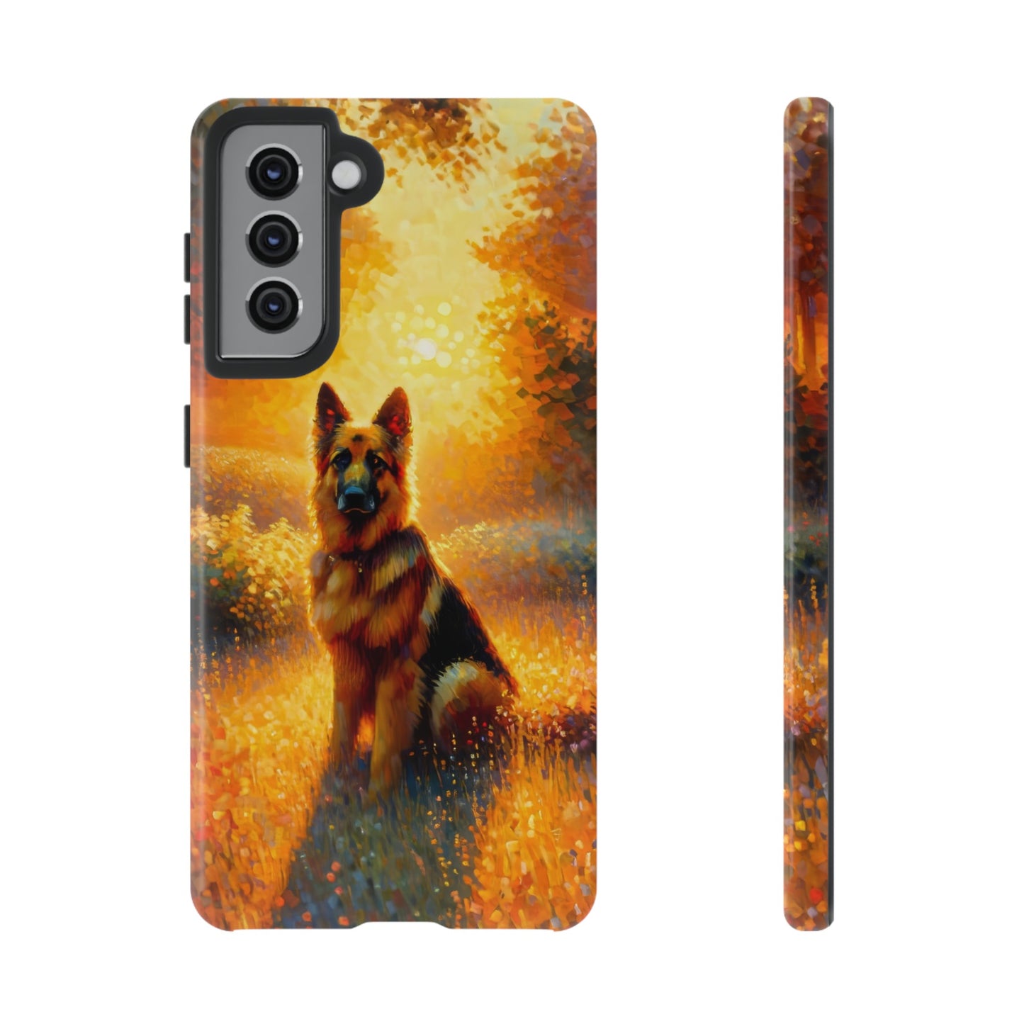 Golden hour and neo-impressionism German Shepherd Phone Case