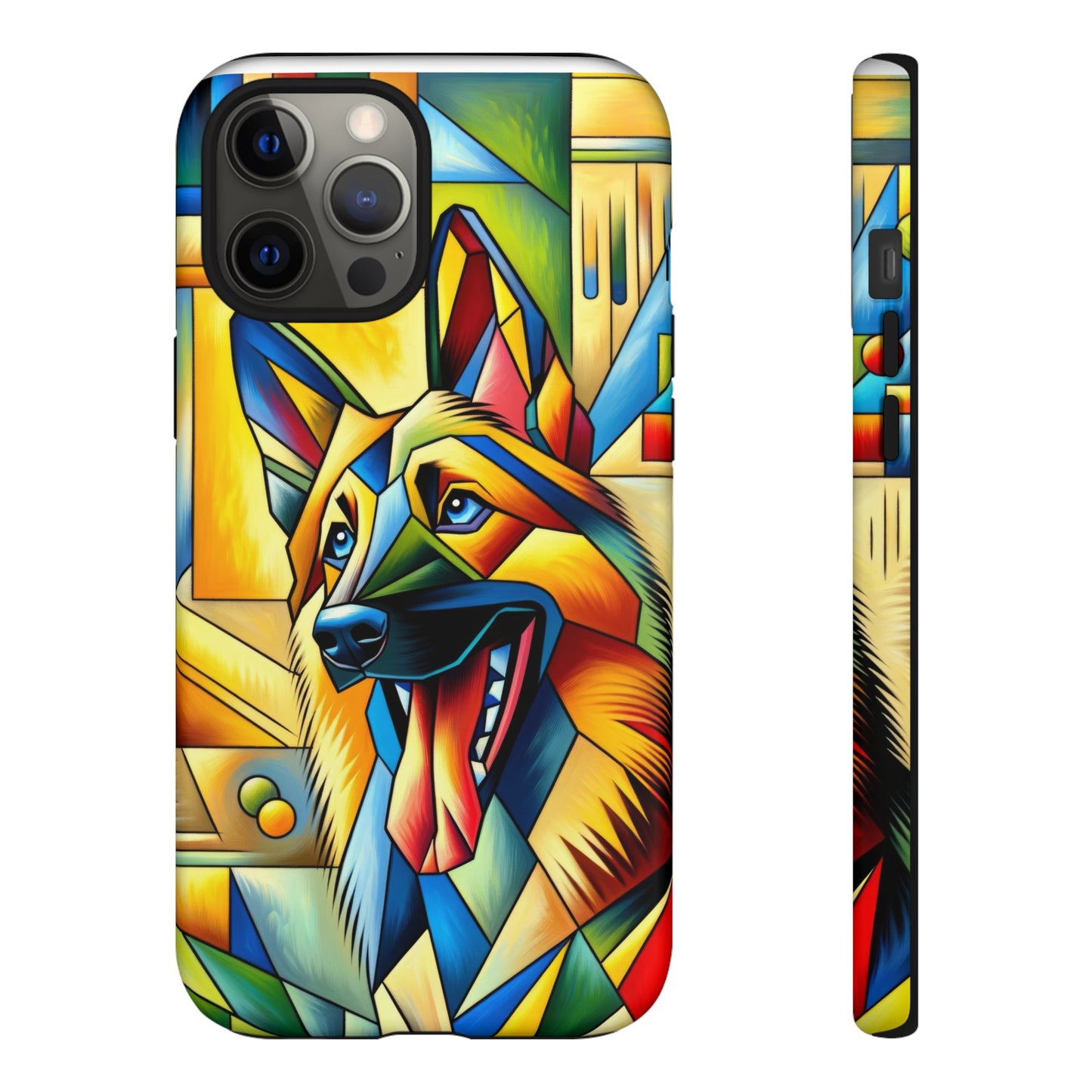 German Shepherd in Cubism Tough Phone Case