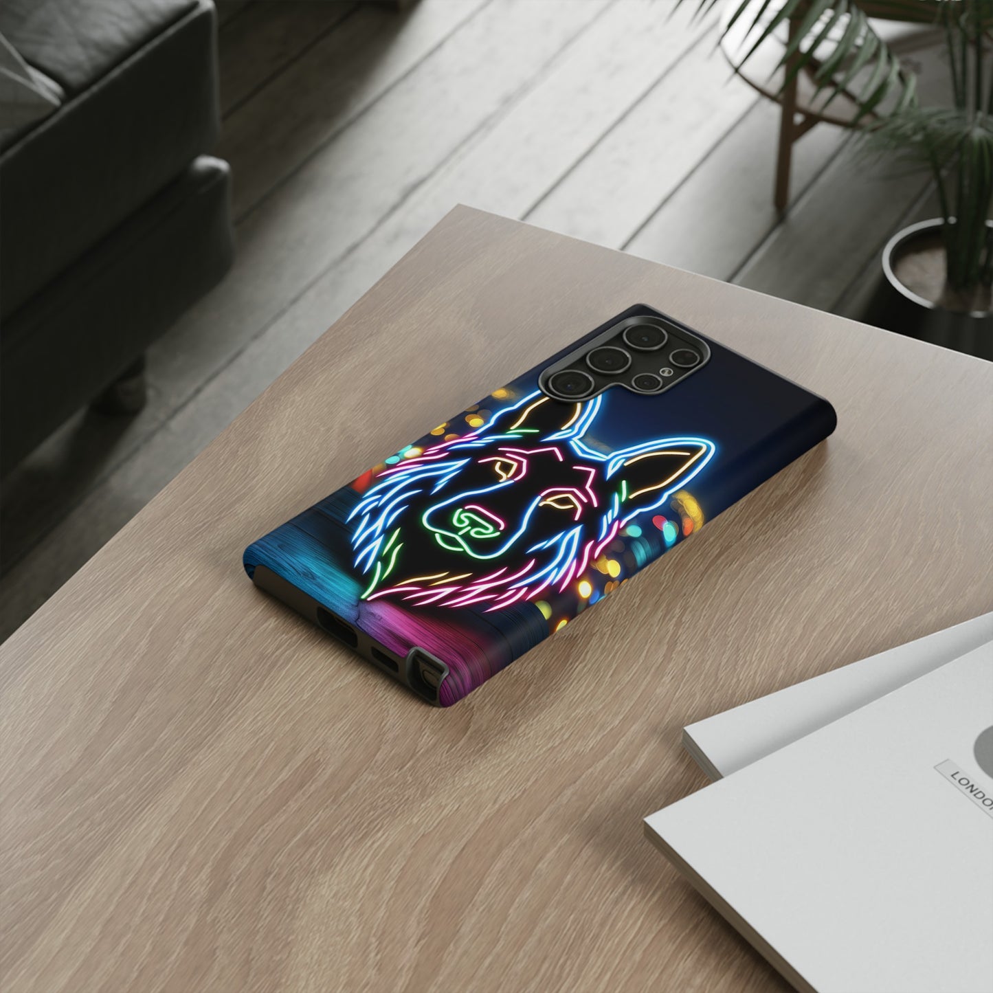 German Shepherd Neon Light Phone Case