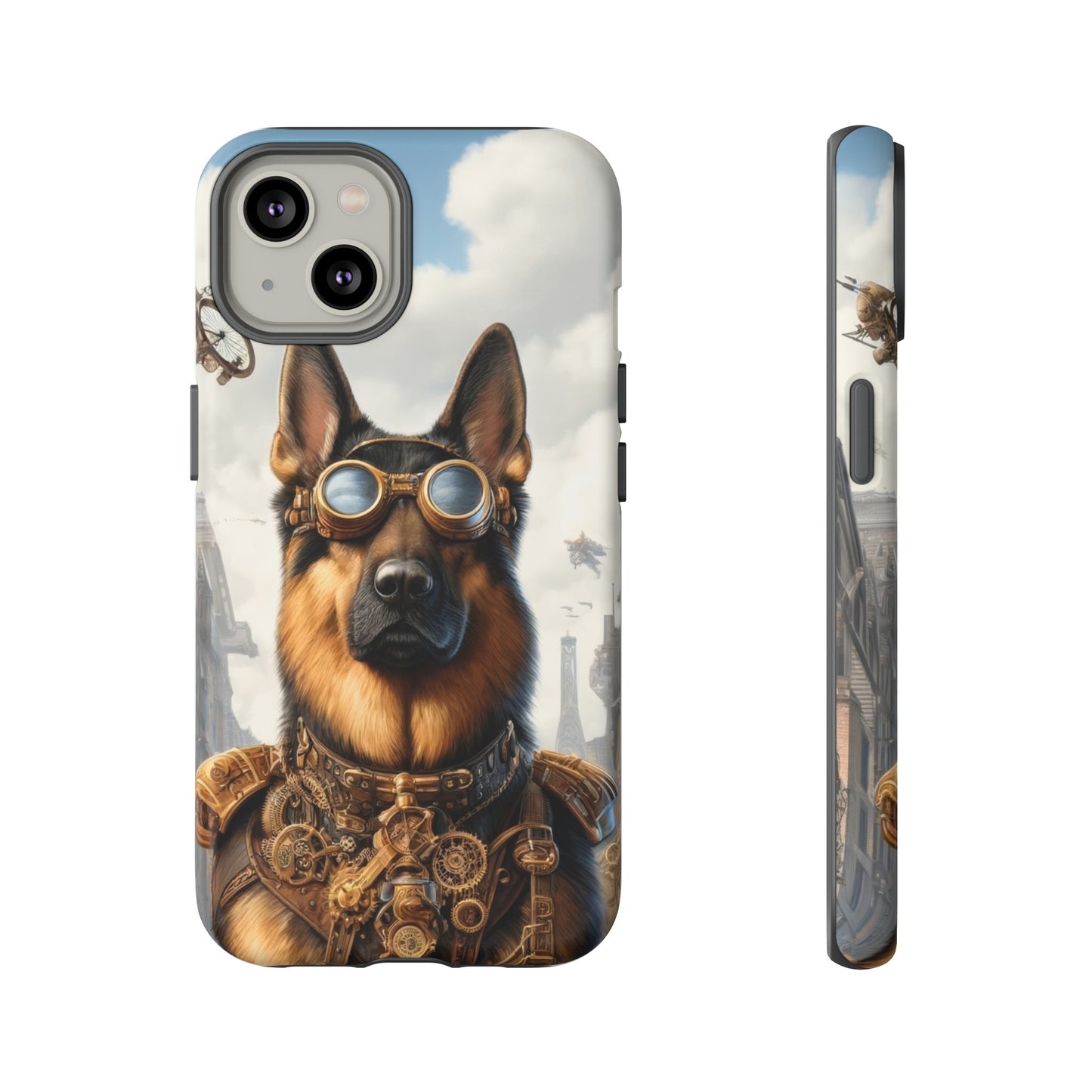 Realism and steampunk German Shepherd Phone Case