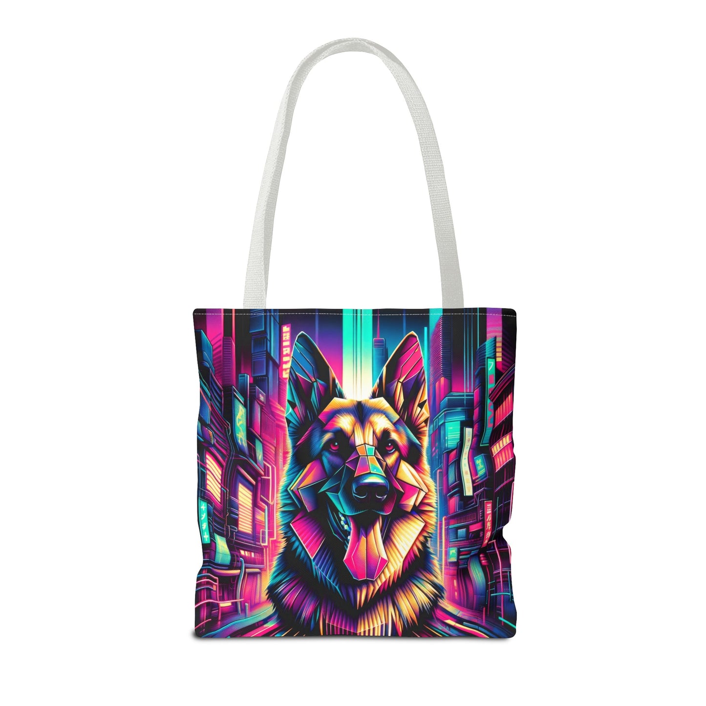 Glitch art German Shepherd Tote Bag