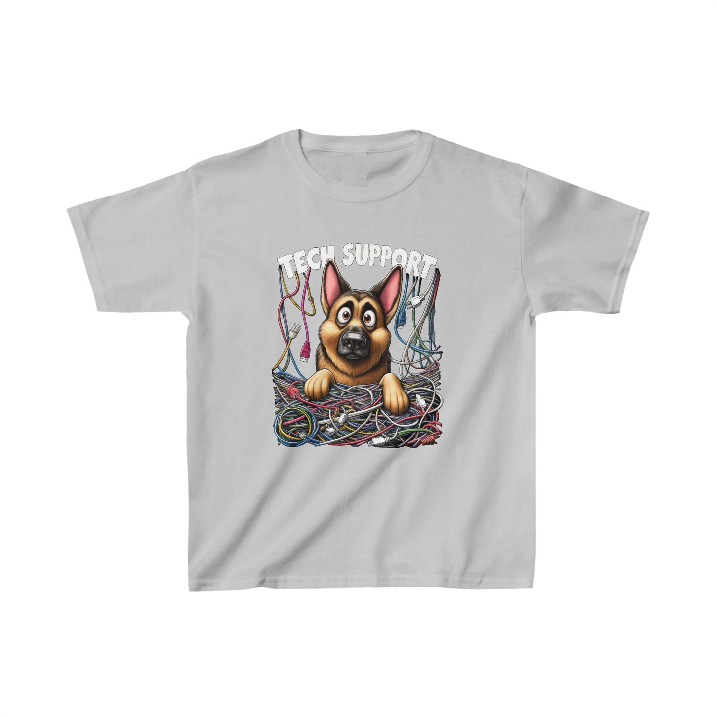 Tech Support Kids Size T-Shirt (Multi colors) (German Shepherd)