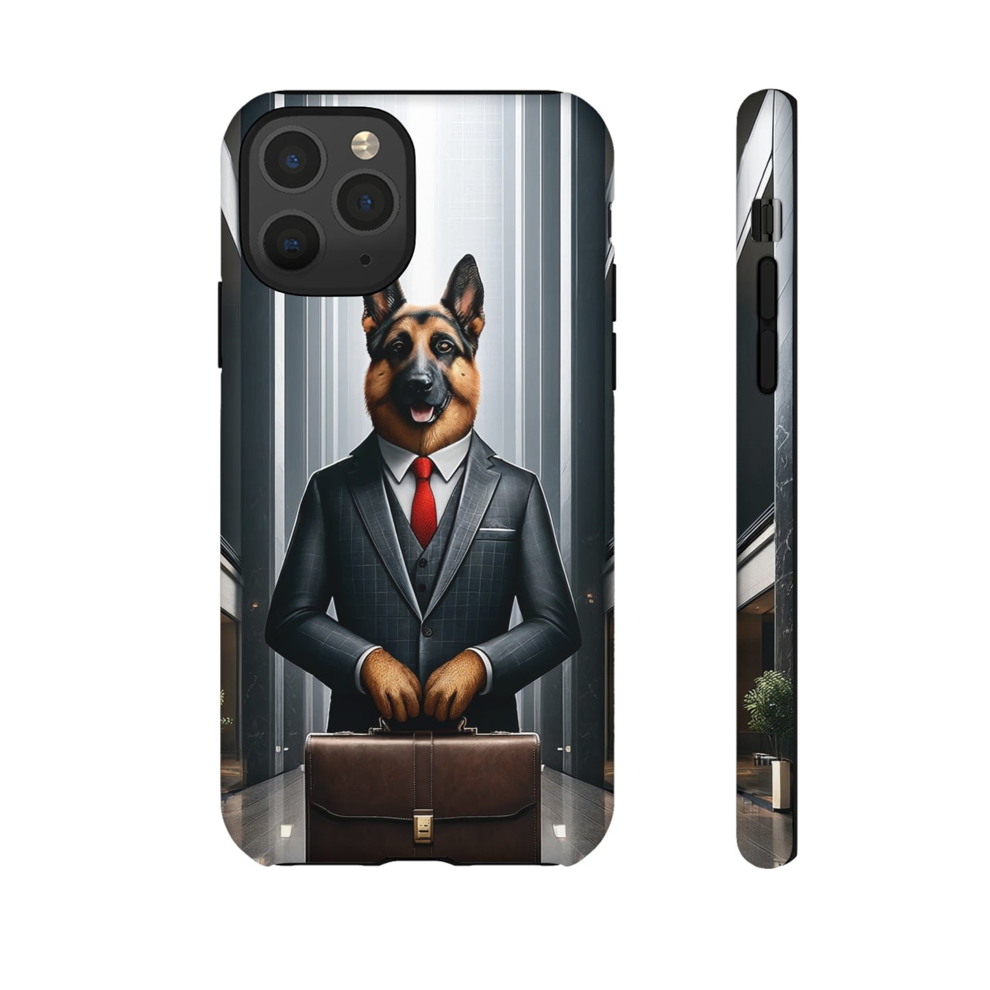 German Shepherd Wearing a Business Suit Phone Case