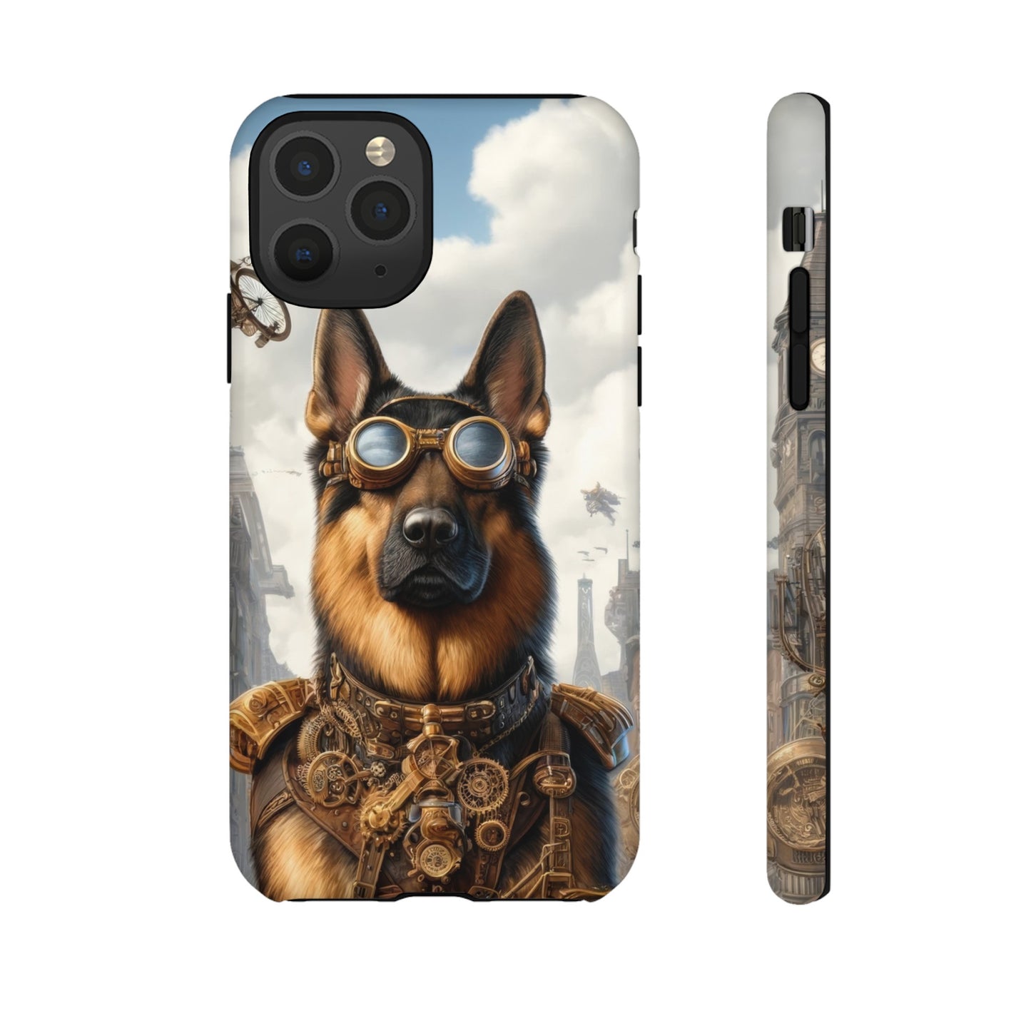 Realism and steampunk German Shepherd Phone Case