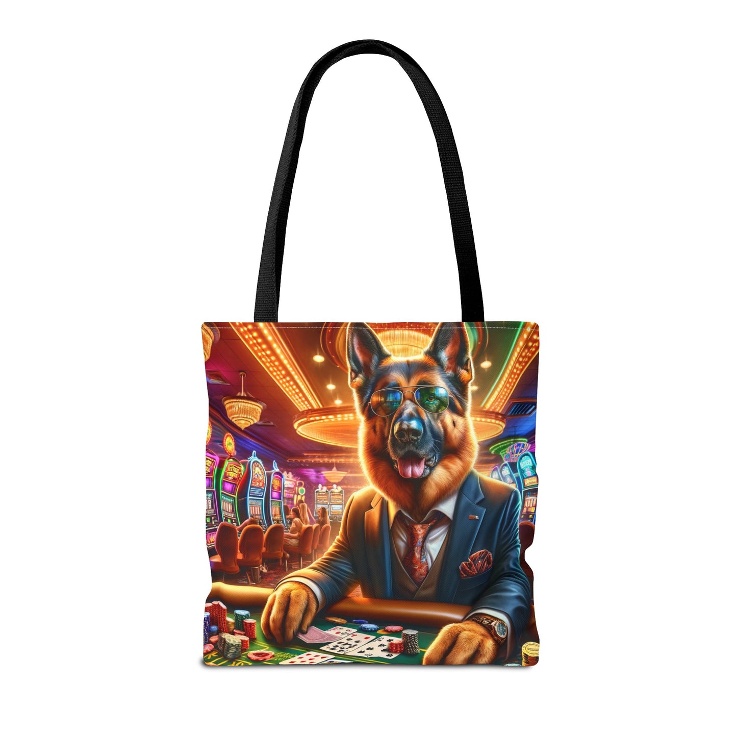 German Shepherd Playing Poker Tote Bag