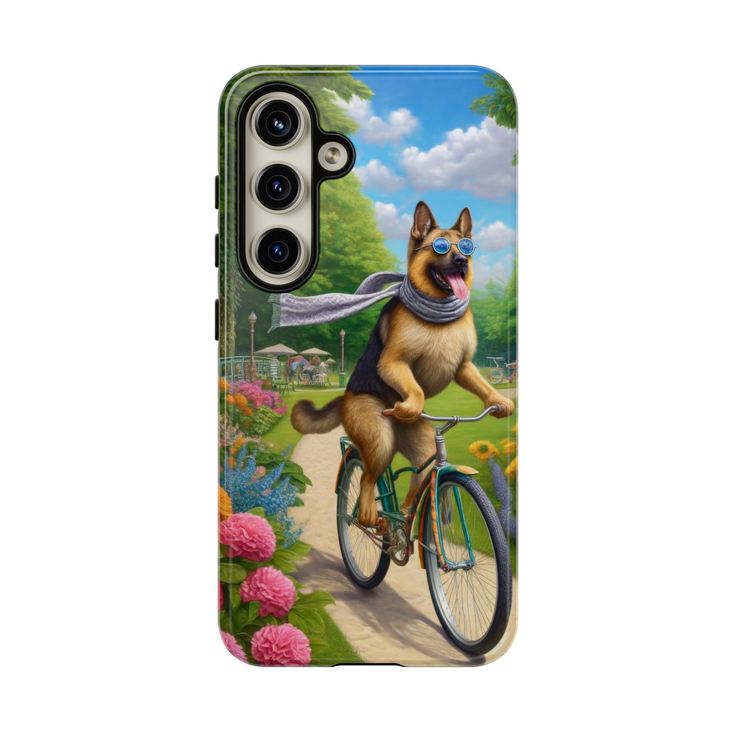 German Shepherd Riding a Bicycle Phone Case