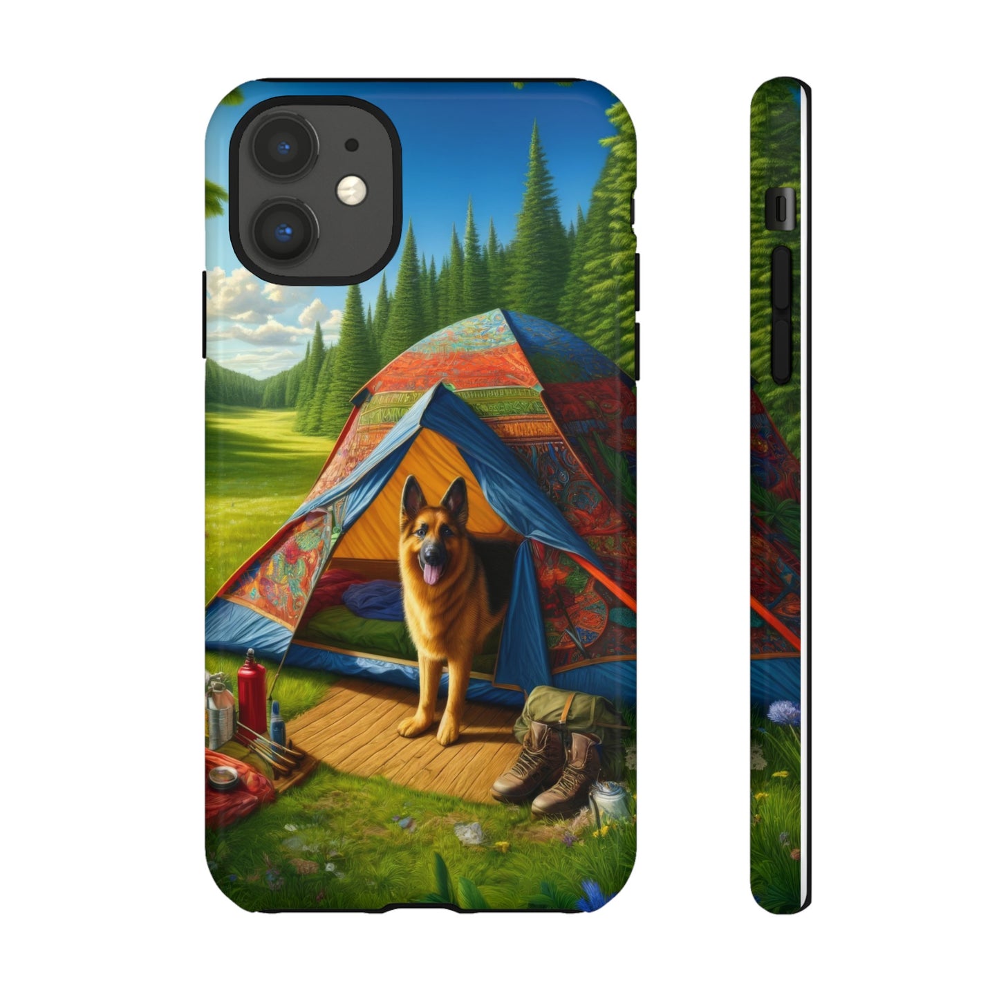 German Shepherd Camping  Phone Case