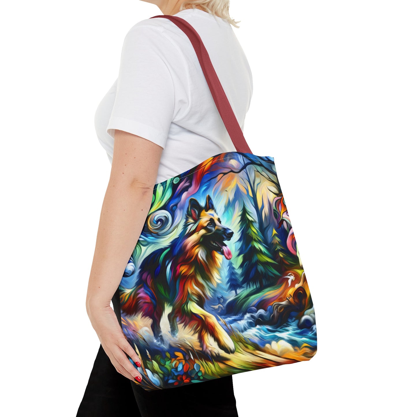 Fantasy and fauvism German Shepherd Tote Bag