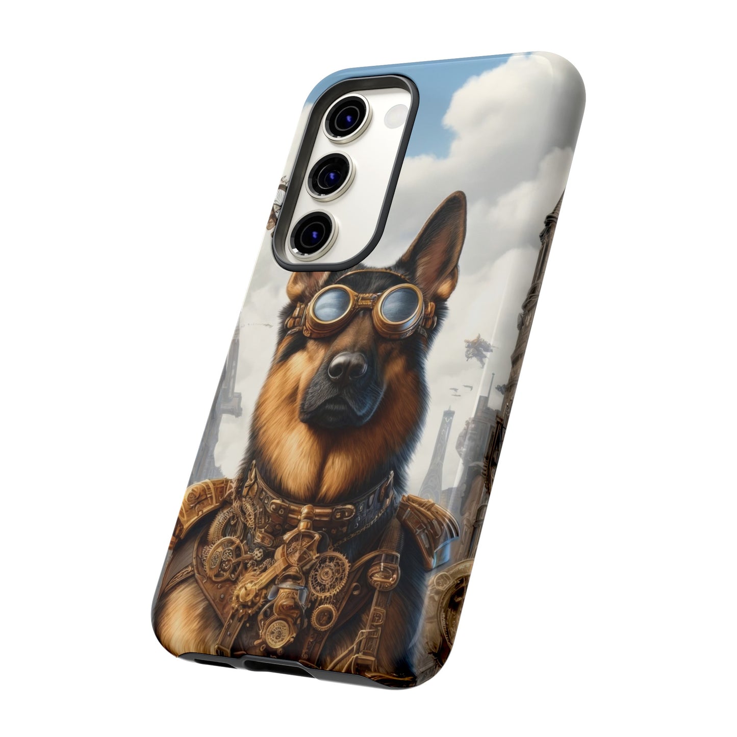 Realism and steampunk German Shepherd Phone Case