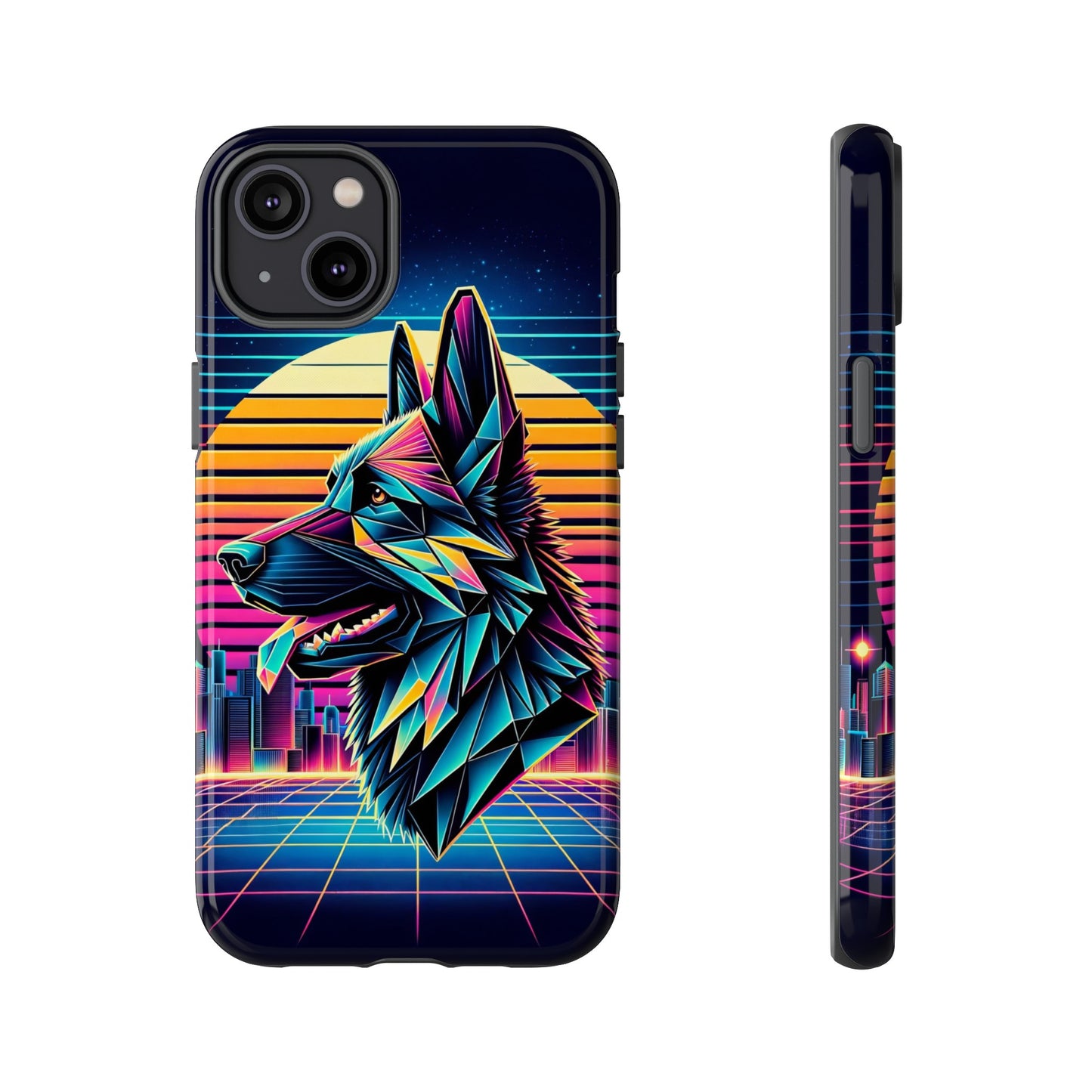 Origami and polyart German Shepherd Phone Case