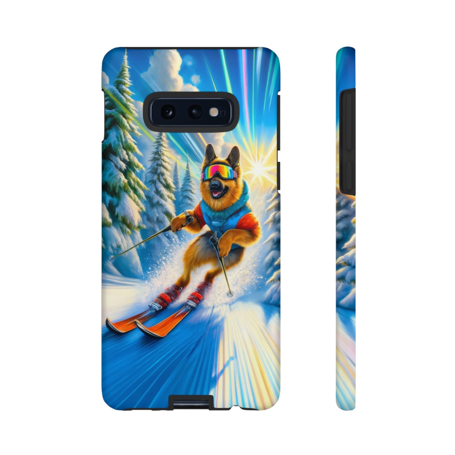 German Shepherd Skiing Phone Case