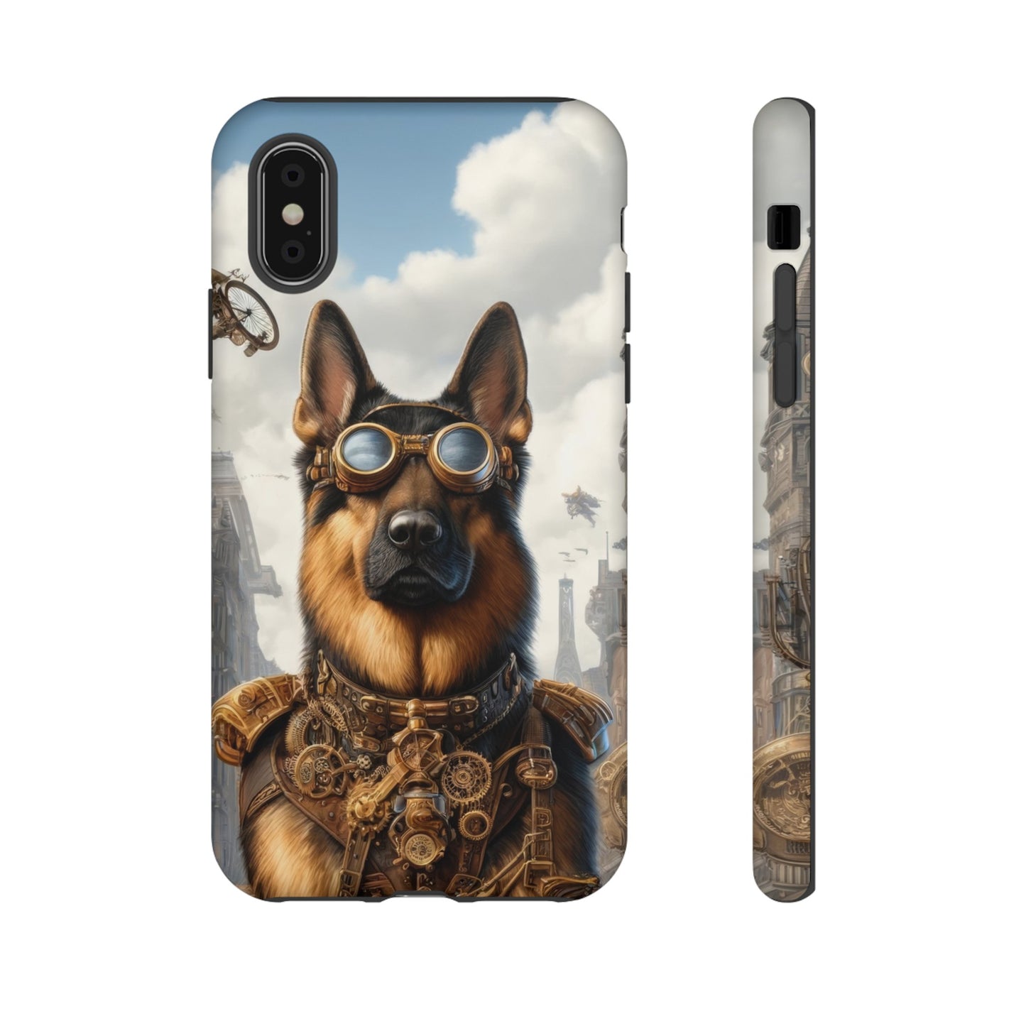 Realism and steampunk German Shepherd Phone Case