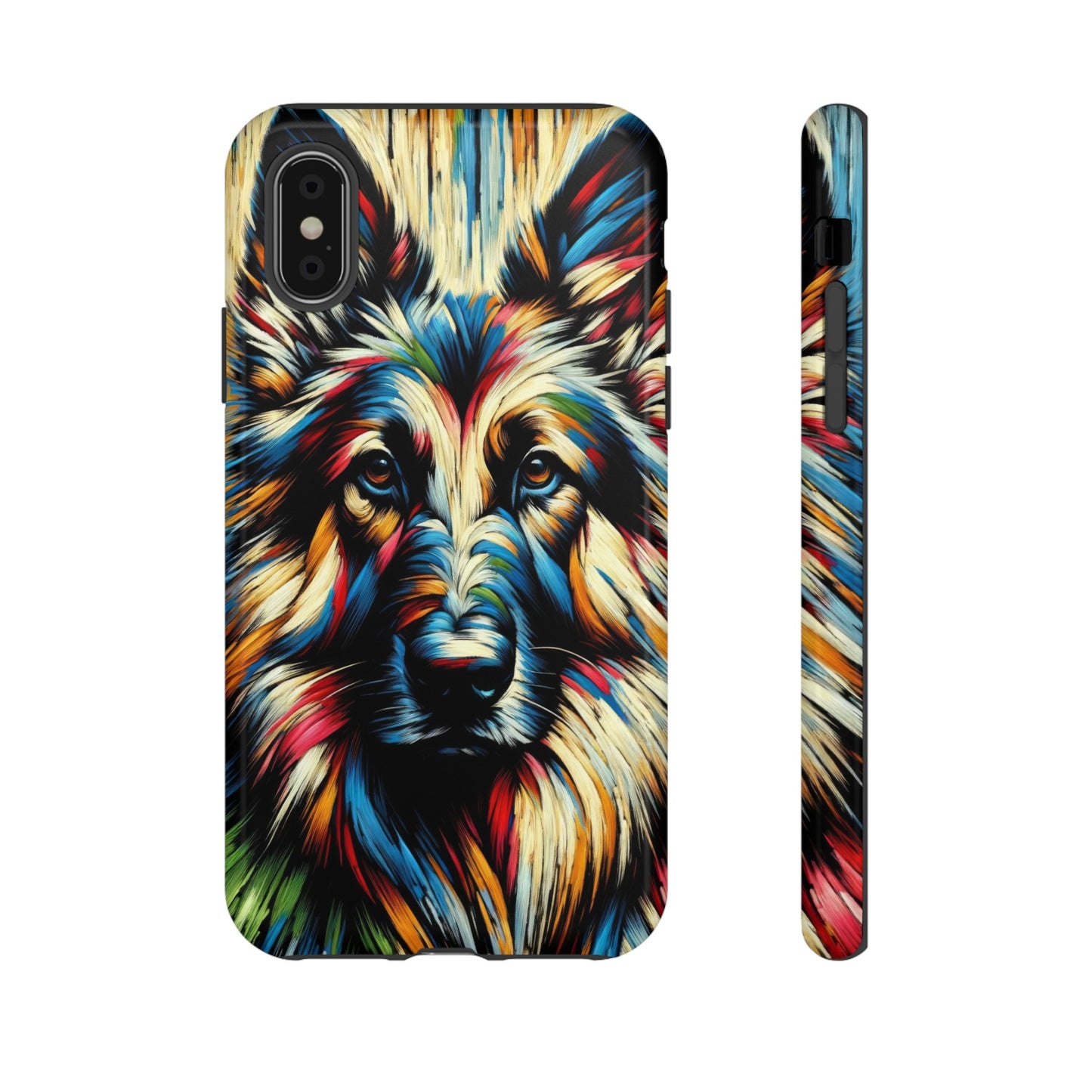 Fauvism scratchboard technique German Shepherd Phone Case