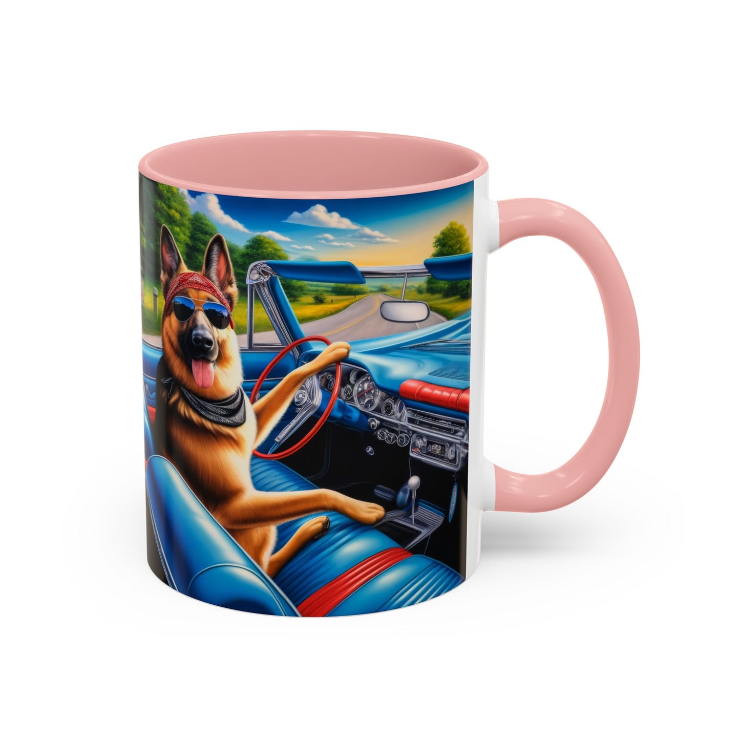 German Shepherd Driving a Car Coffee Mug