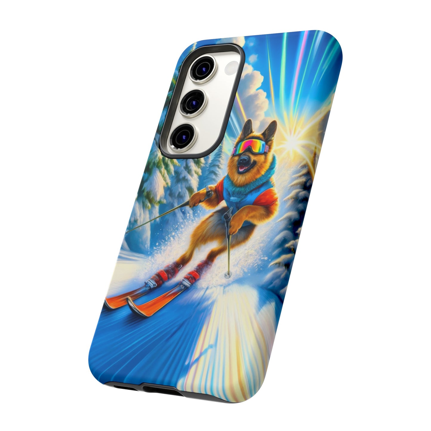 German Shepherd Skiing Phone Case