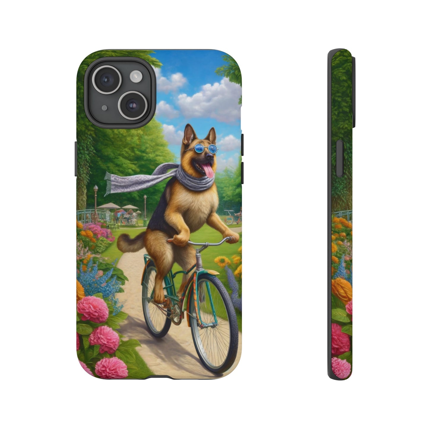 German Shepherd Riding a Bicycle Phone Case